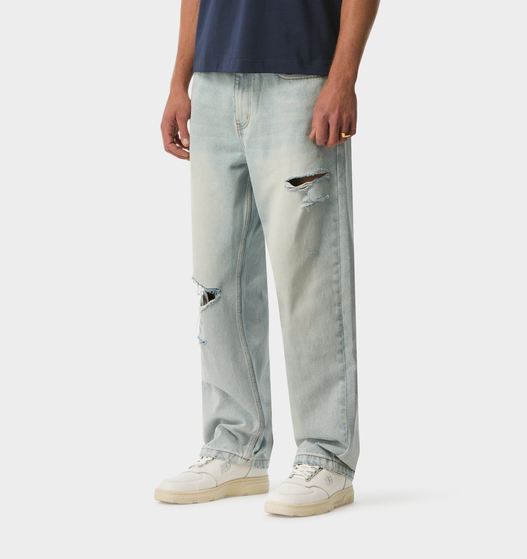 Distressed Edgar Denim - Light Vintage Blue