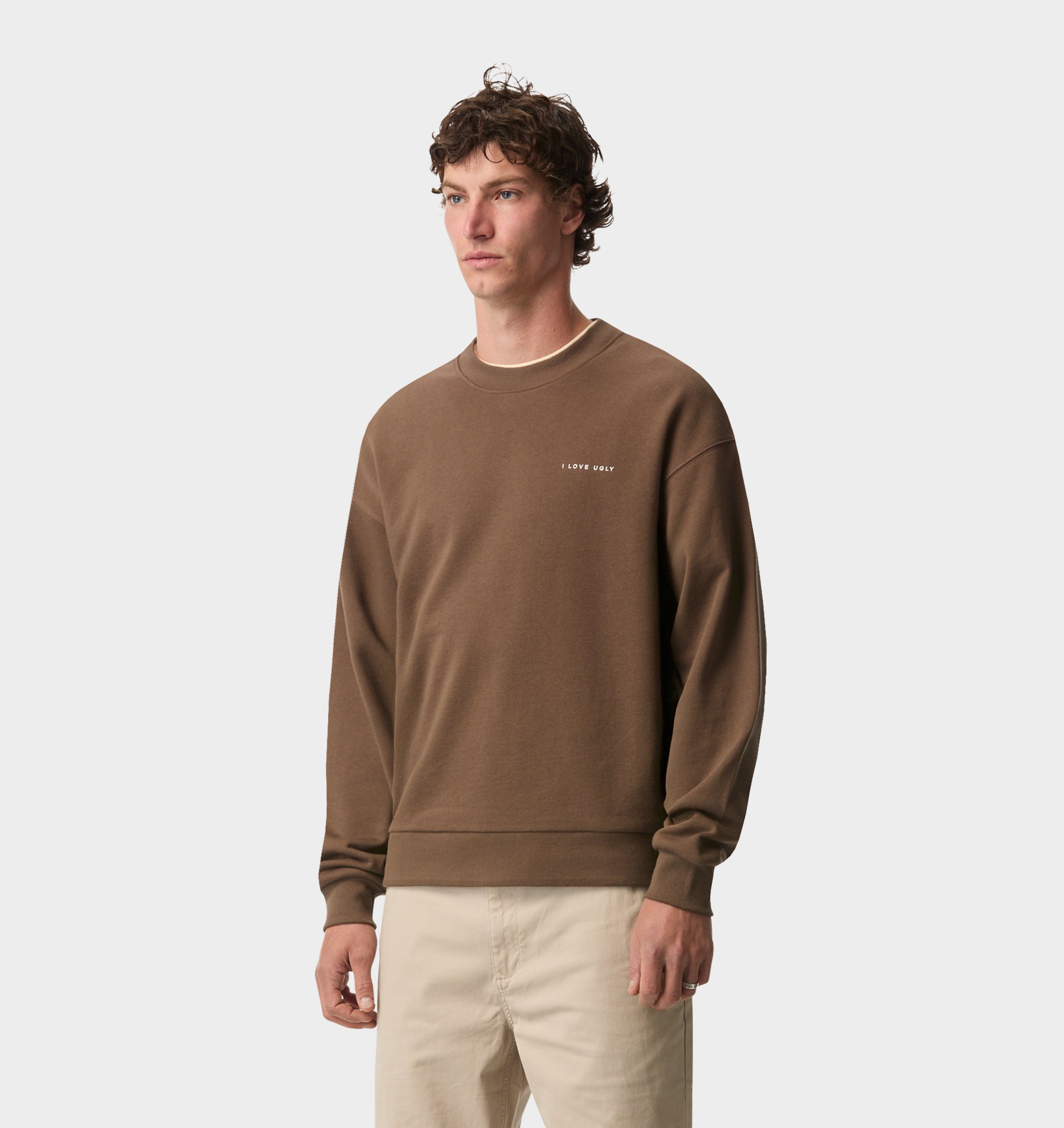 Oversized Crew - Fossil Brown