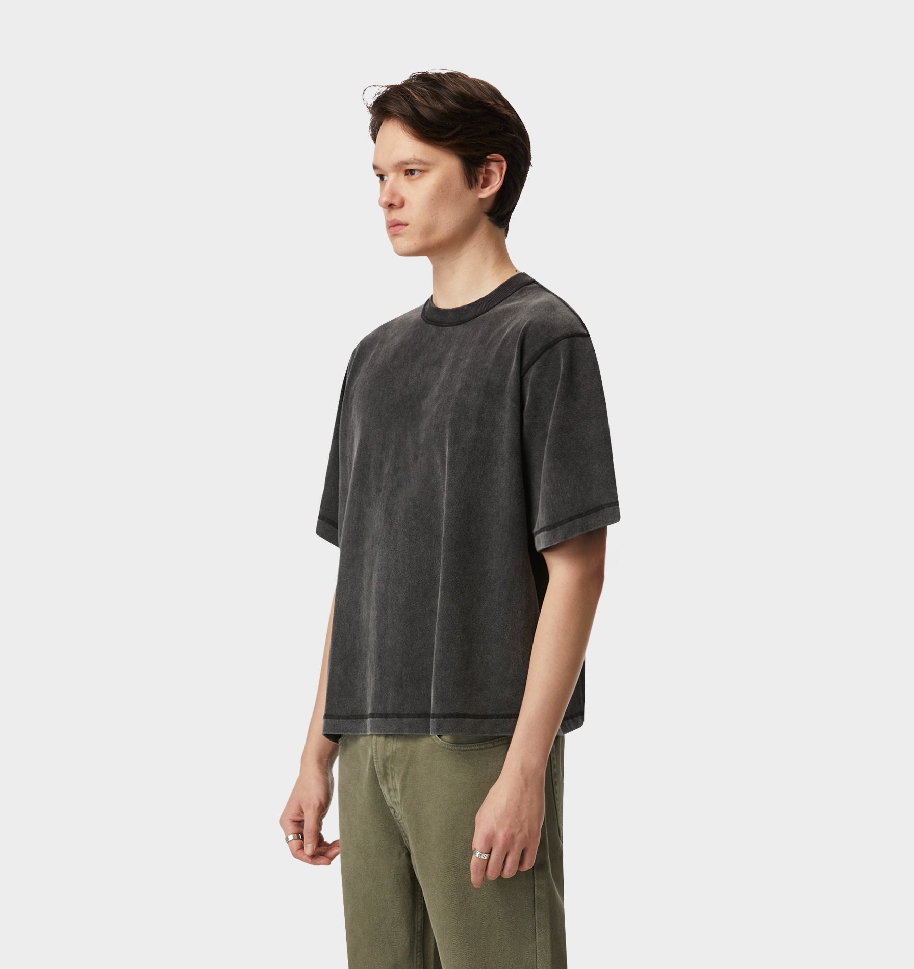 Box Crop Tee - Acid Black