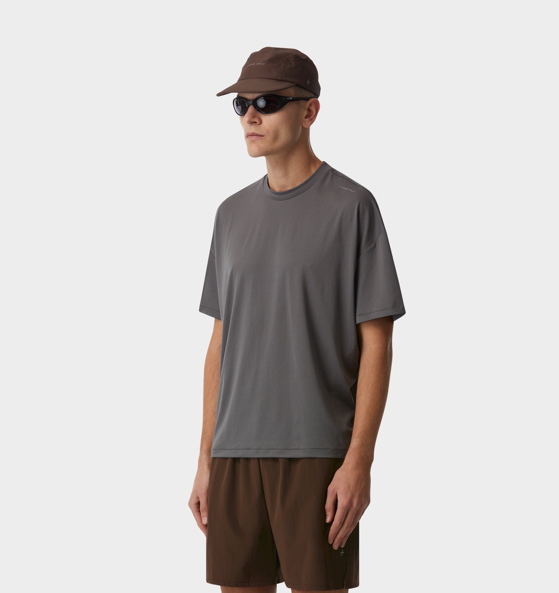 Active Crop Tee - Cobblestone