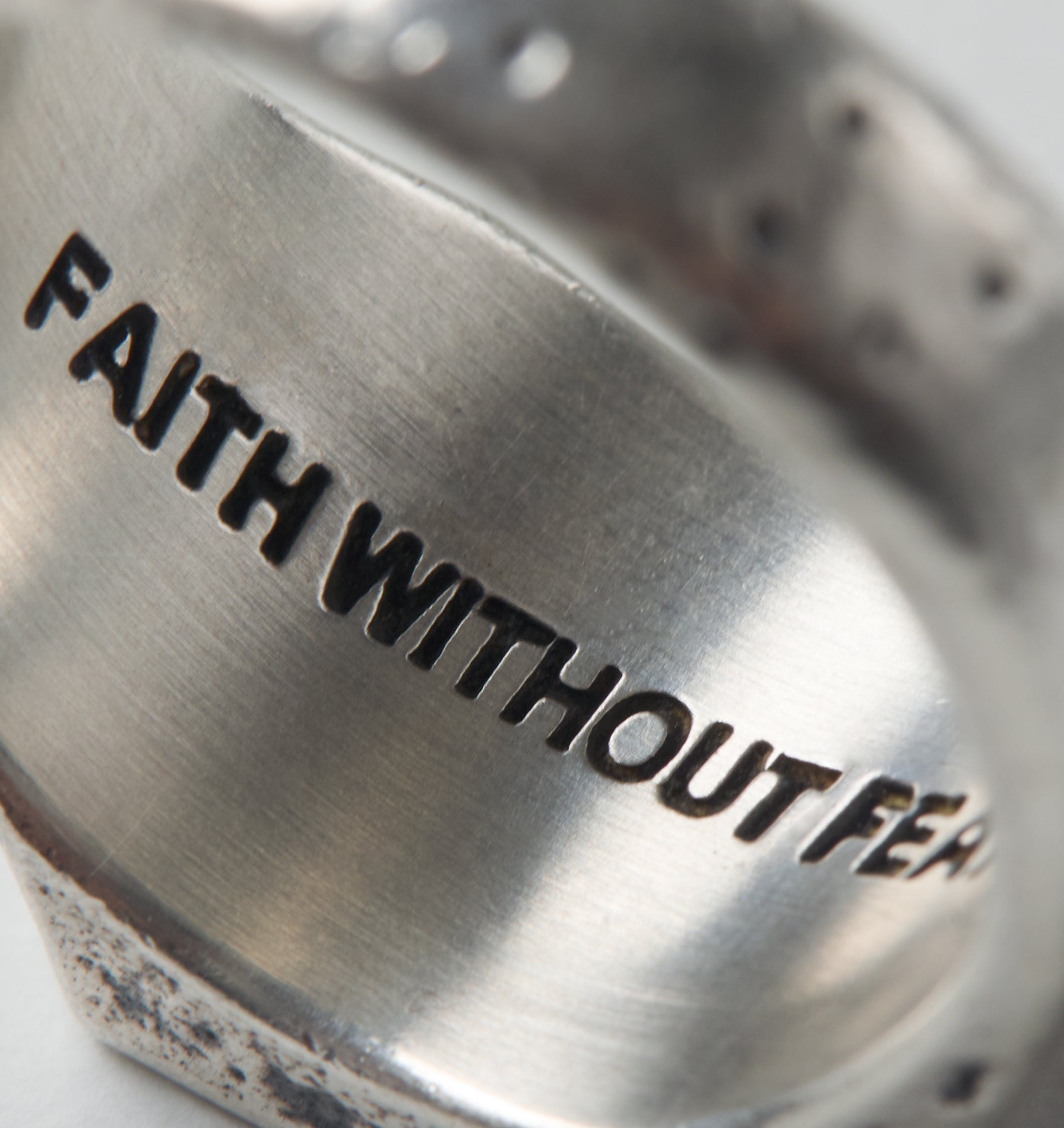 Distressed Octagon Signet Ring - Silver