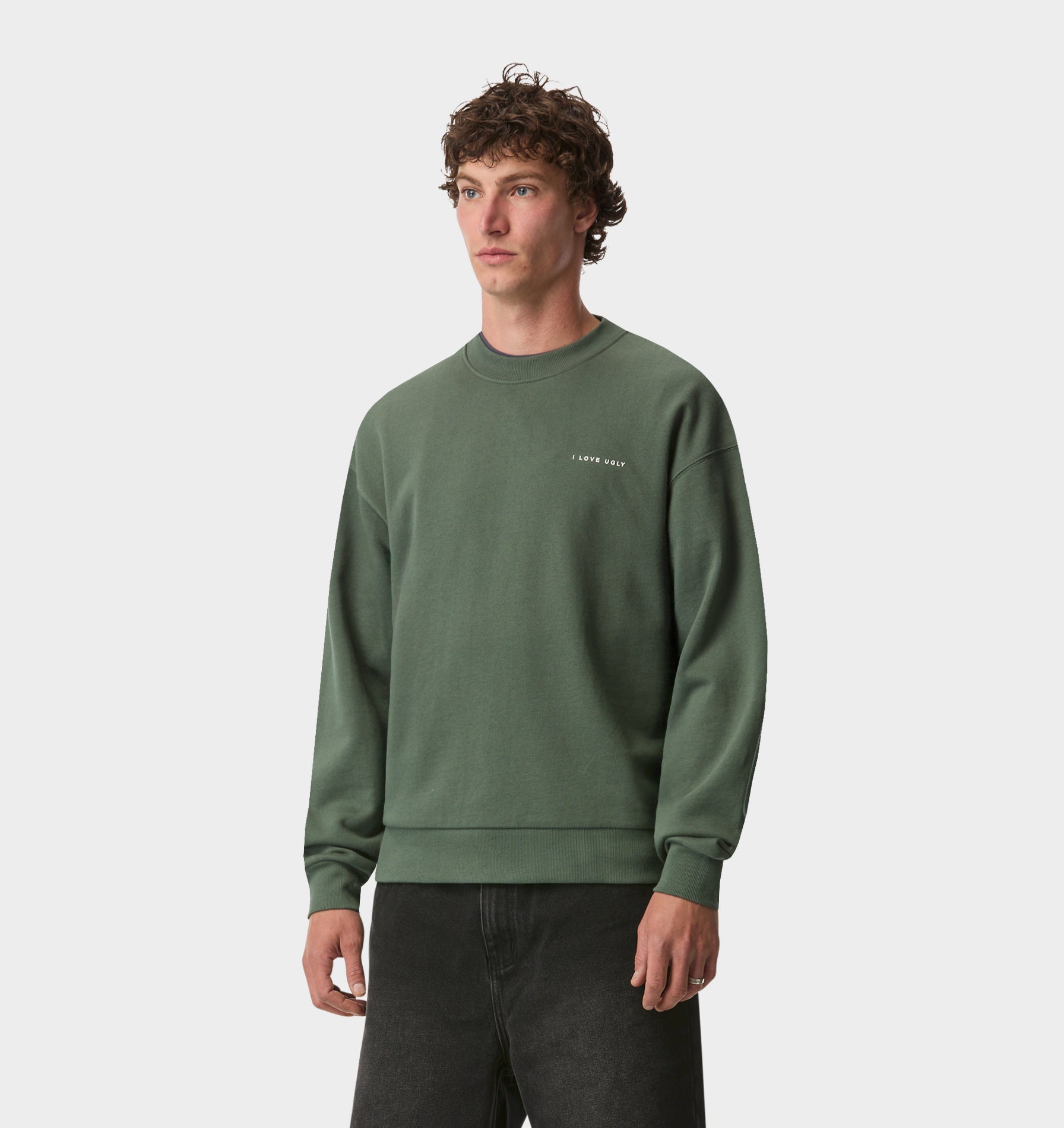 Oversized Crew - Smokey Green
