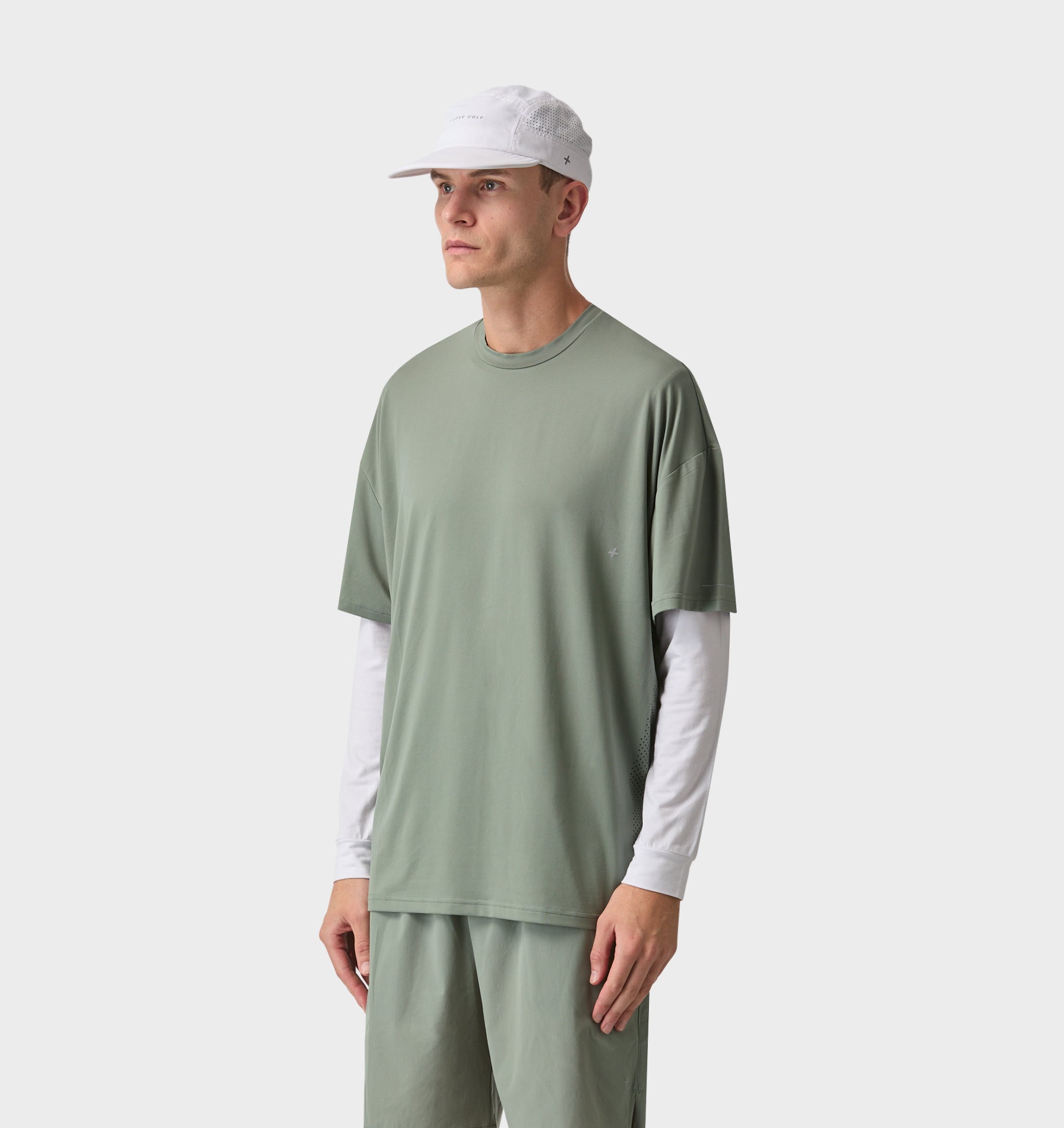 Active Box Tee - Fog Green