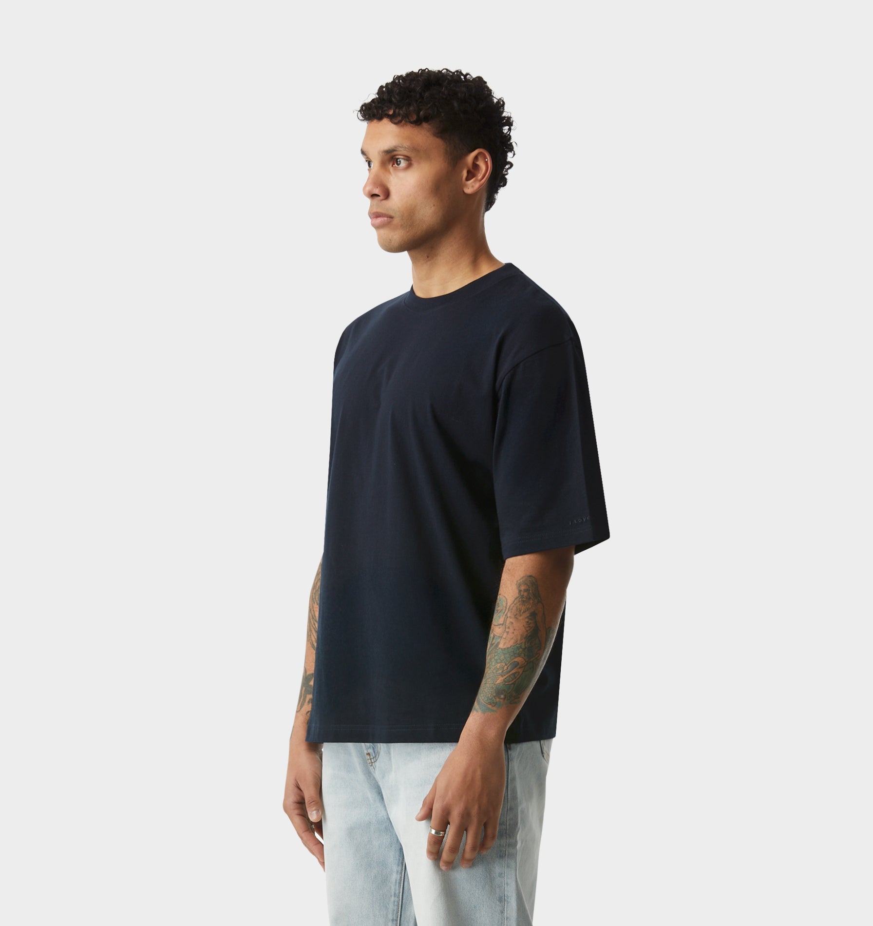 Isaac Cotton Tee - Midnight Navy