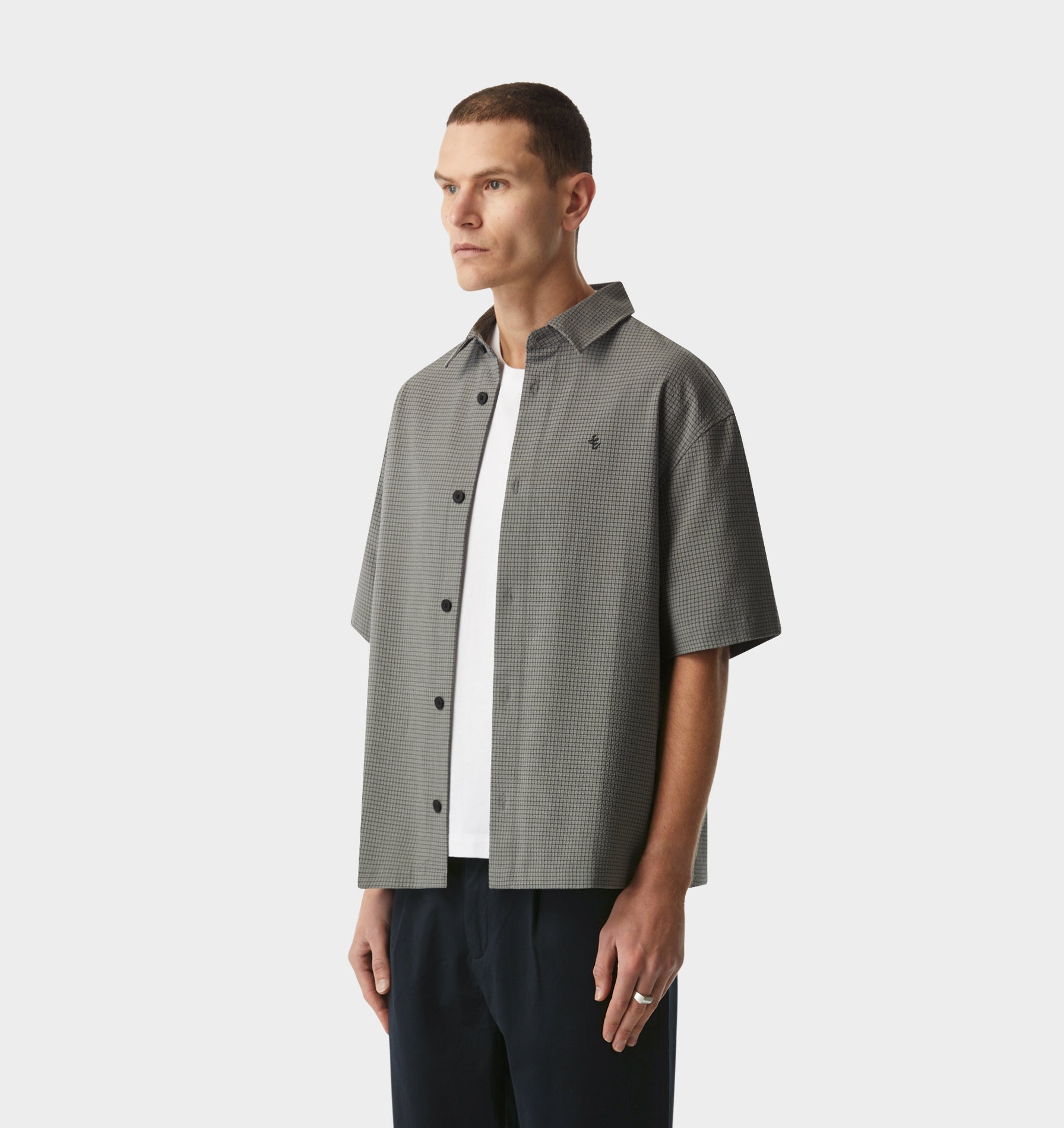 Dawson Boxy SS Shirt - Cobblestone Check