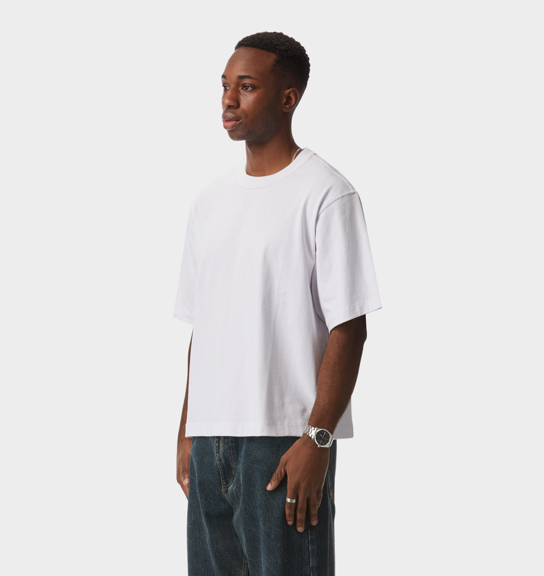 Crop Box Tee - White