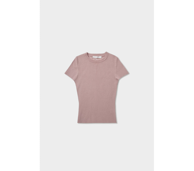 Flynn Fitted Knit Tee - Dusty Pink