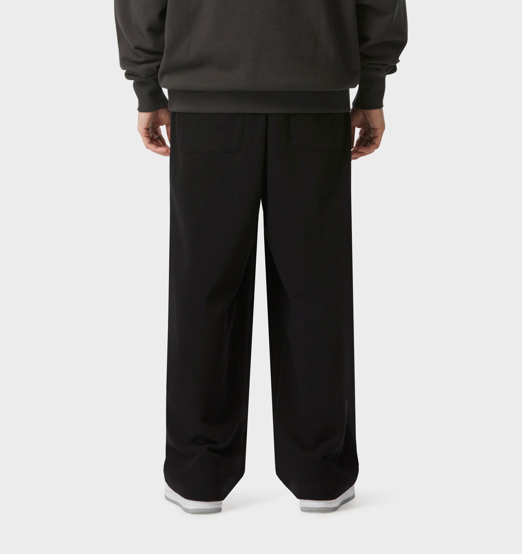 Wide Leg Track Pant - Black