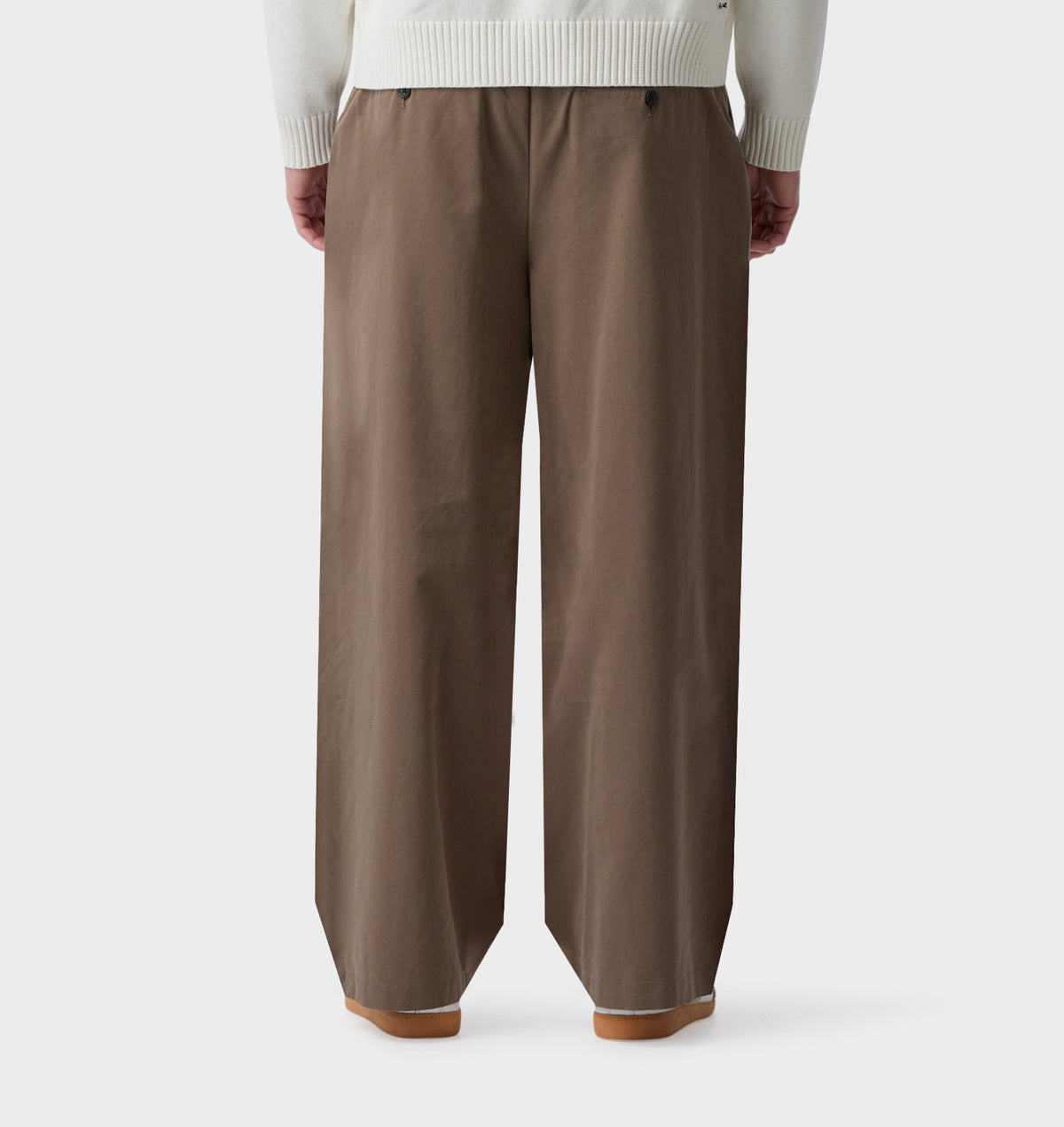 Cotton Albert Pleated Pant - Mushroom