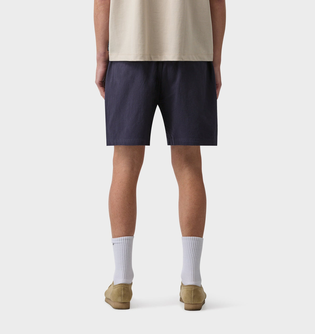Linen Michael Pleat Short - Dark Navy