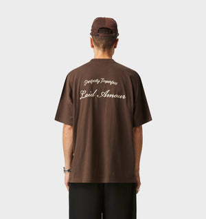 Chainstitch Box Tee 2.0 - Espresso/Taupe