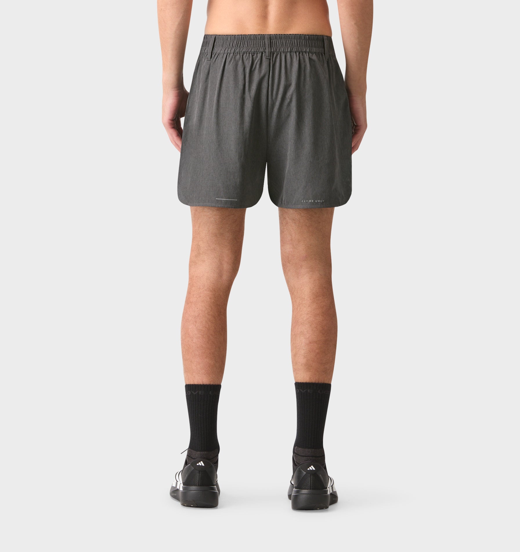 Active Pleat Front Short - Charcoal Marle