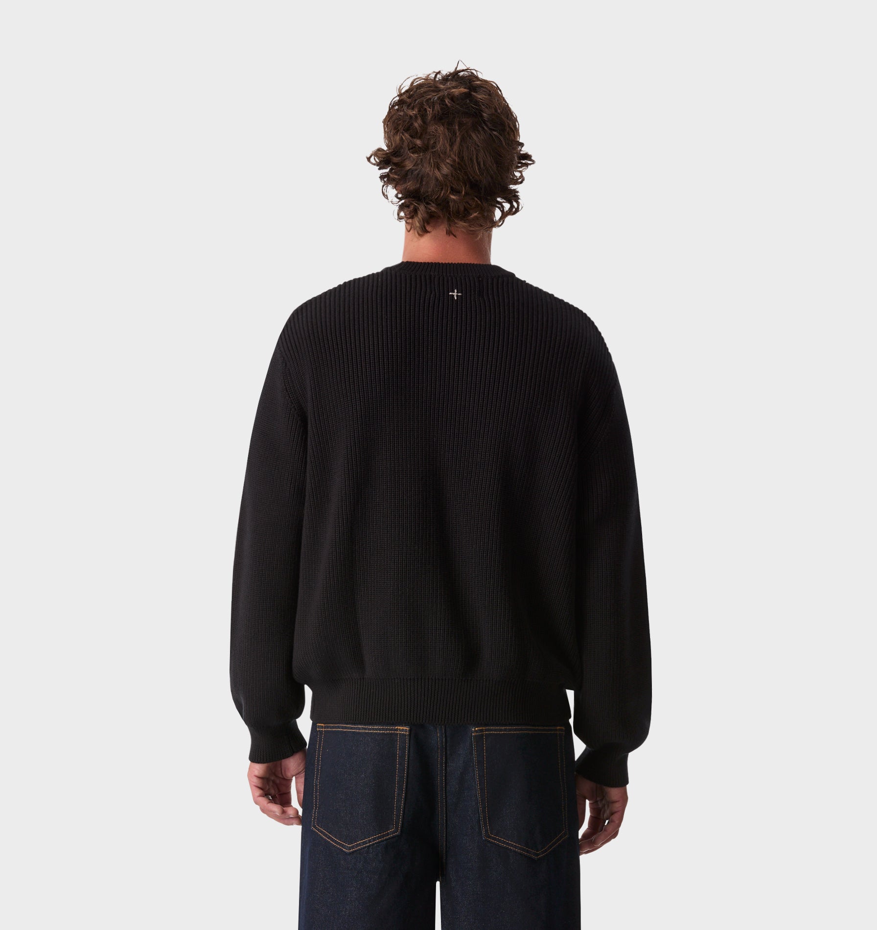 Cropped Knit Sweater - Black | I Love Ugly US