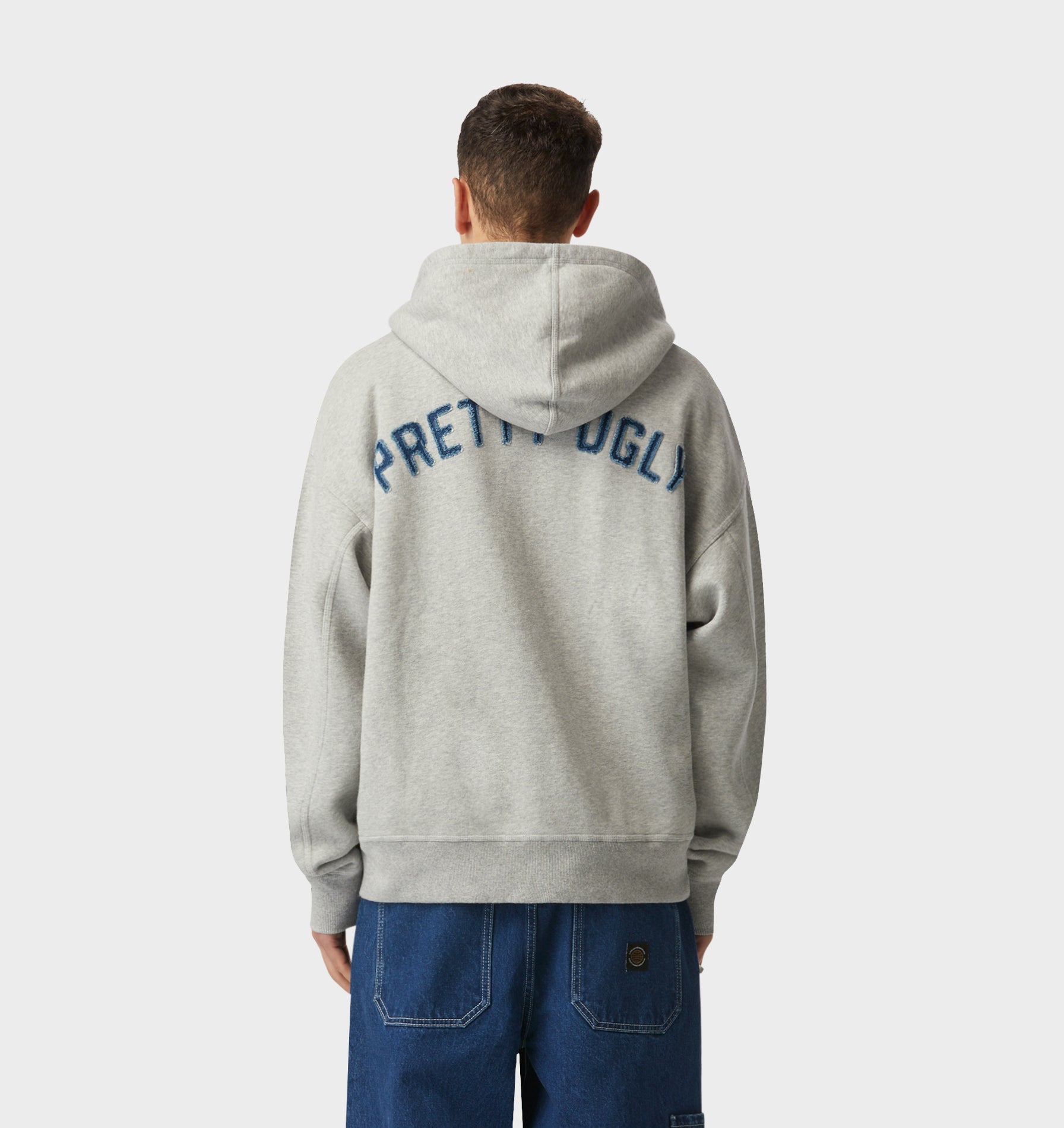 Applique Zip Up Box Hood - Vintage Grey