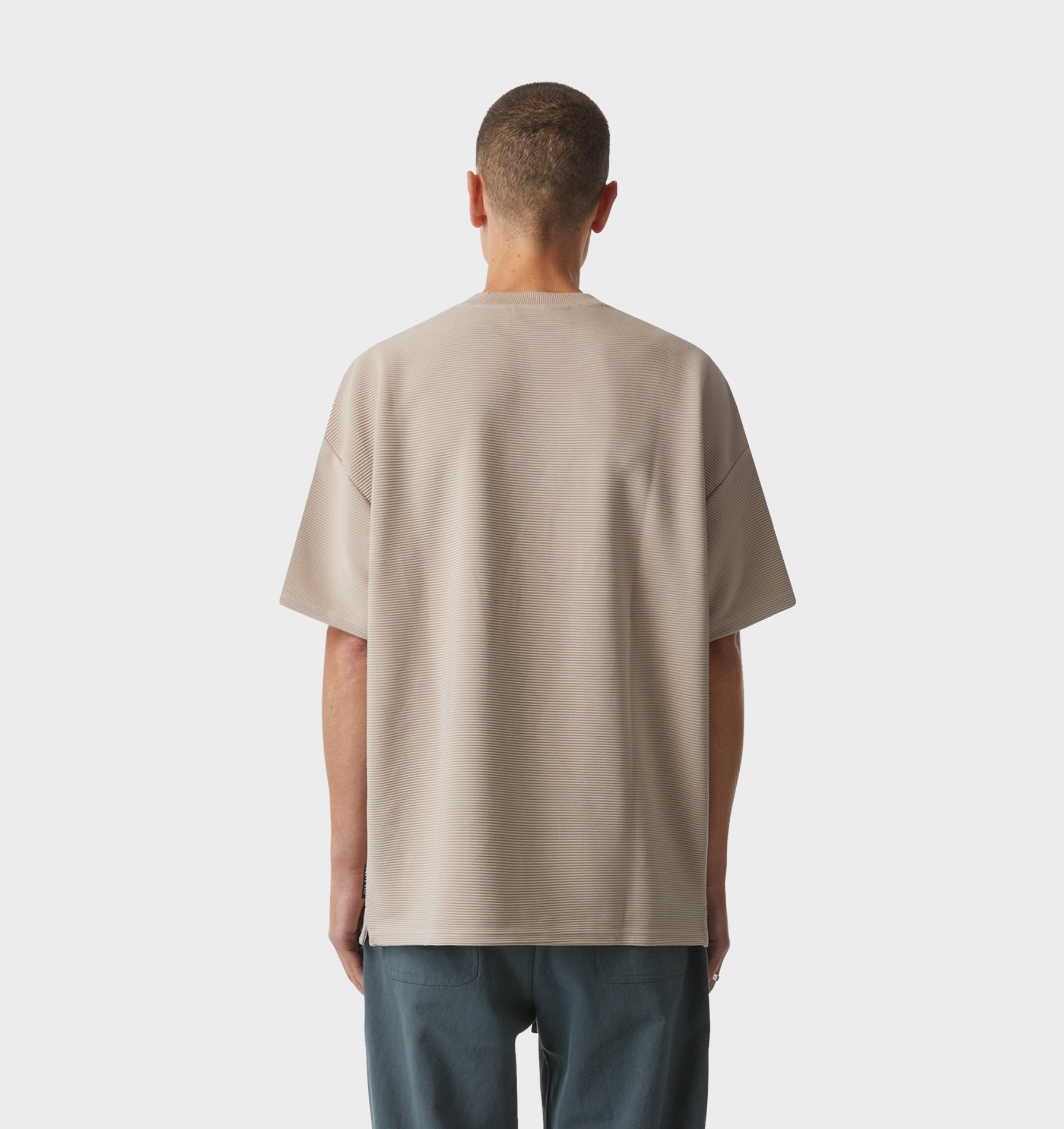 Ribbed Box Tee - Taupe