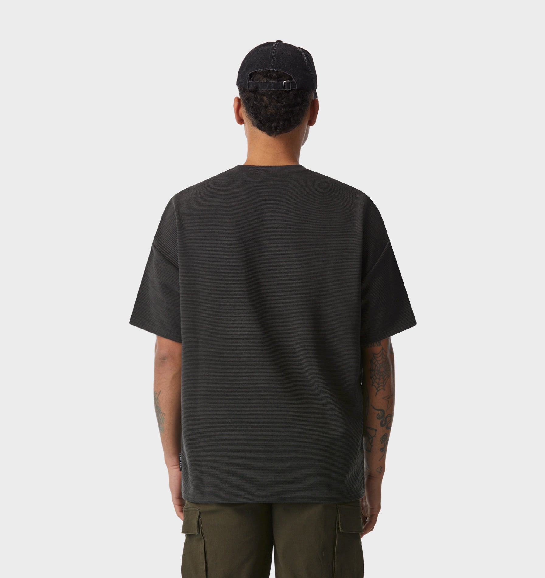 Ribbed Box Tee - Charcoal Marle