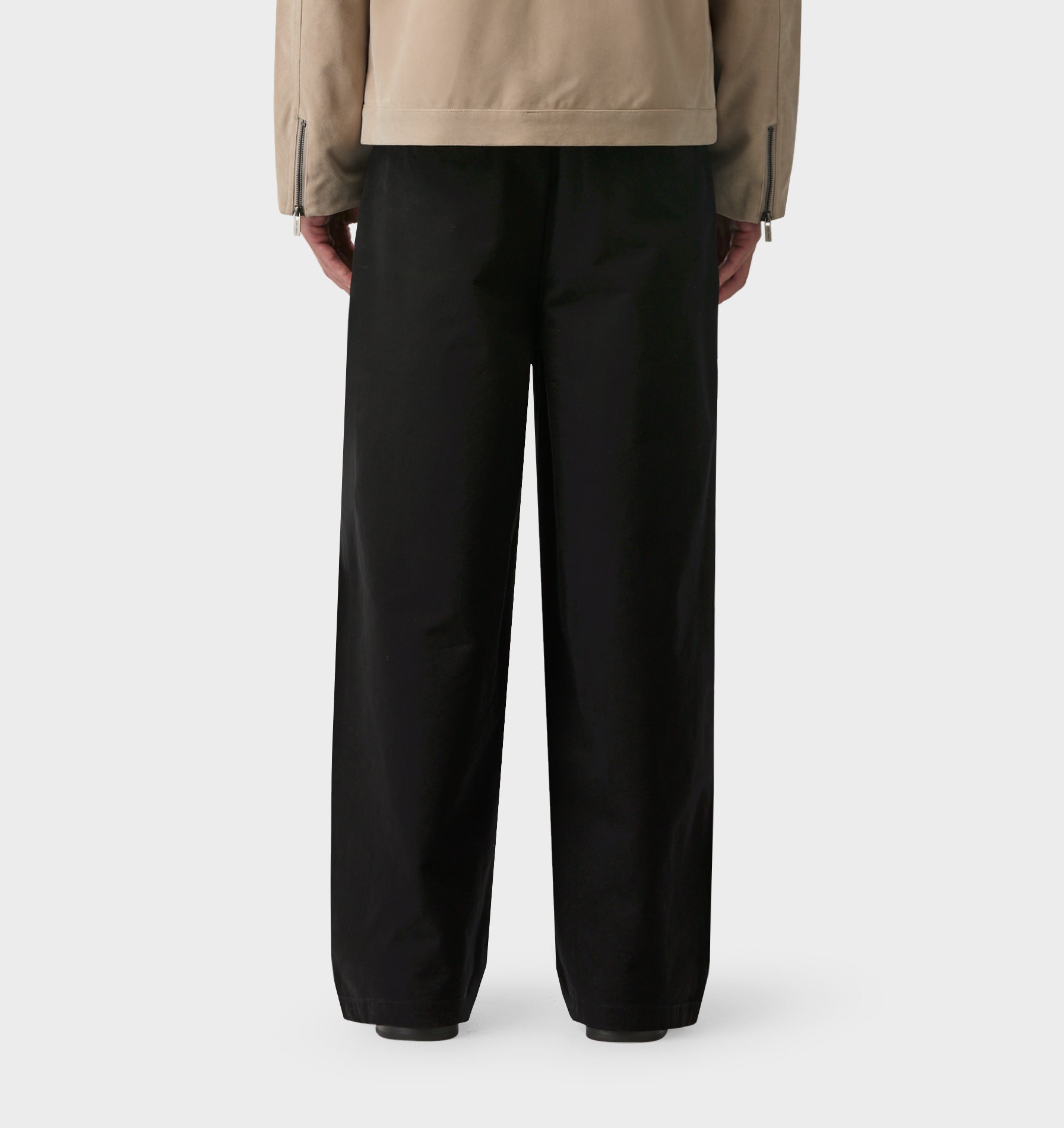 Wide Leg Pleat Pant - Black