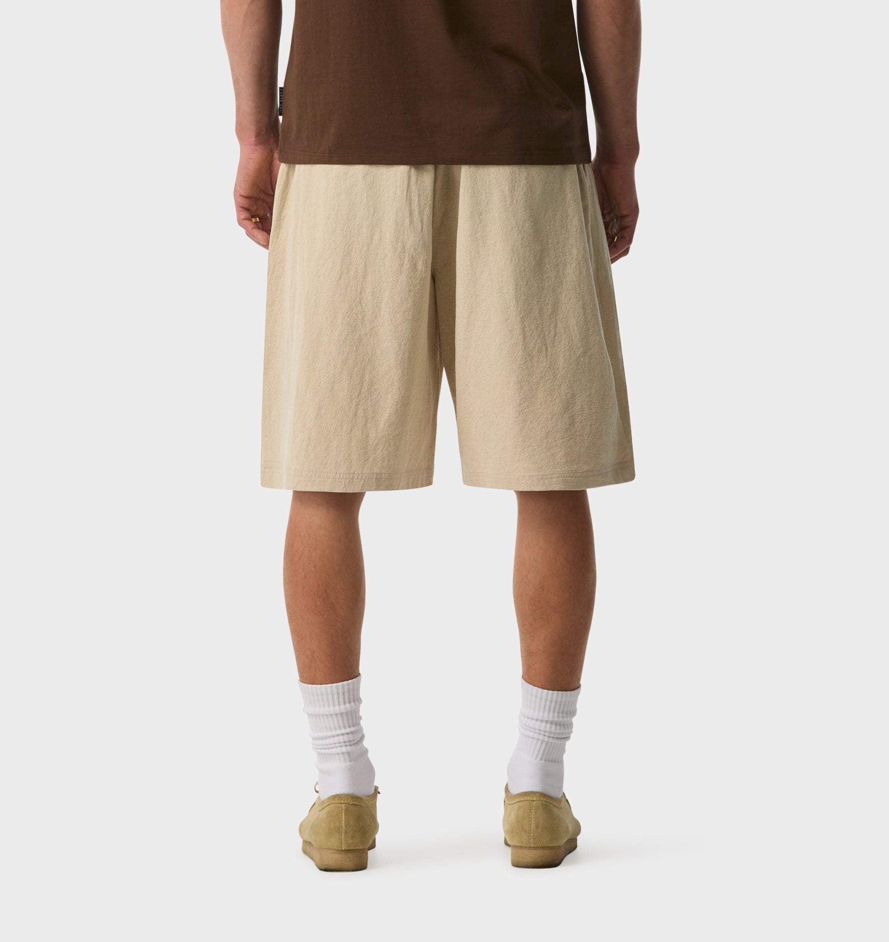 Linen Alby Pleated Short - Bone