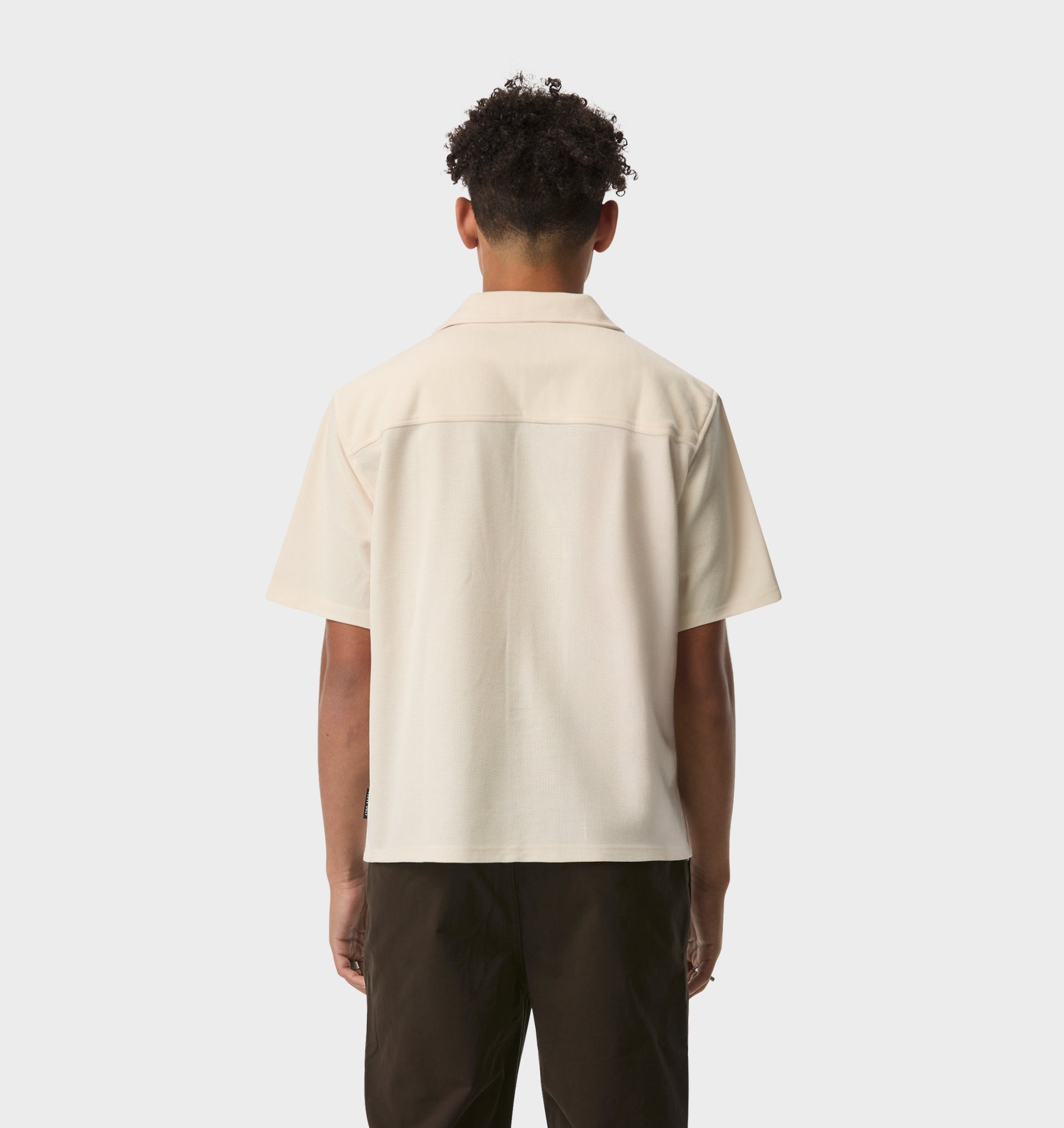 Waffle Box Cuban Collar SS Shirt - Off White