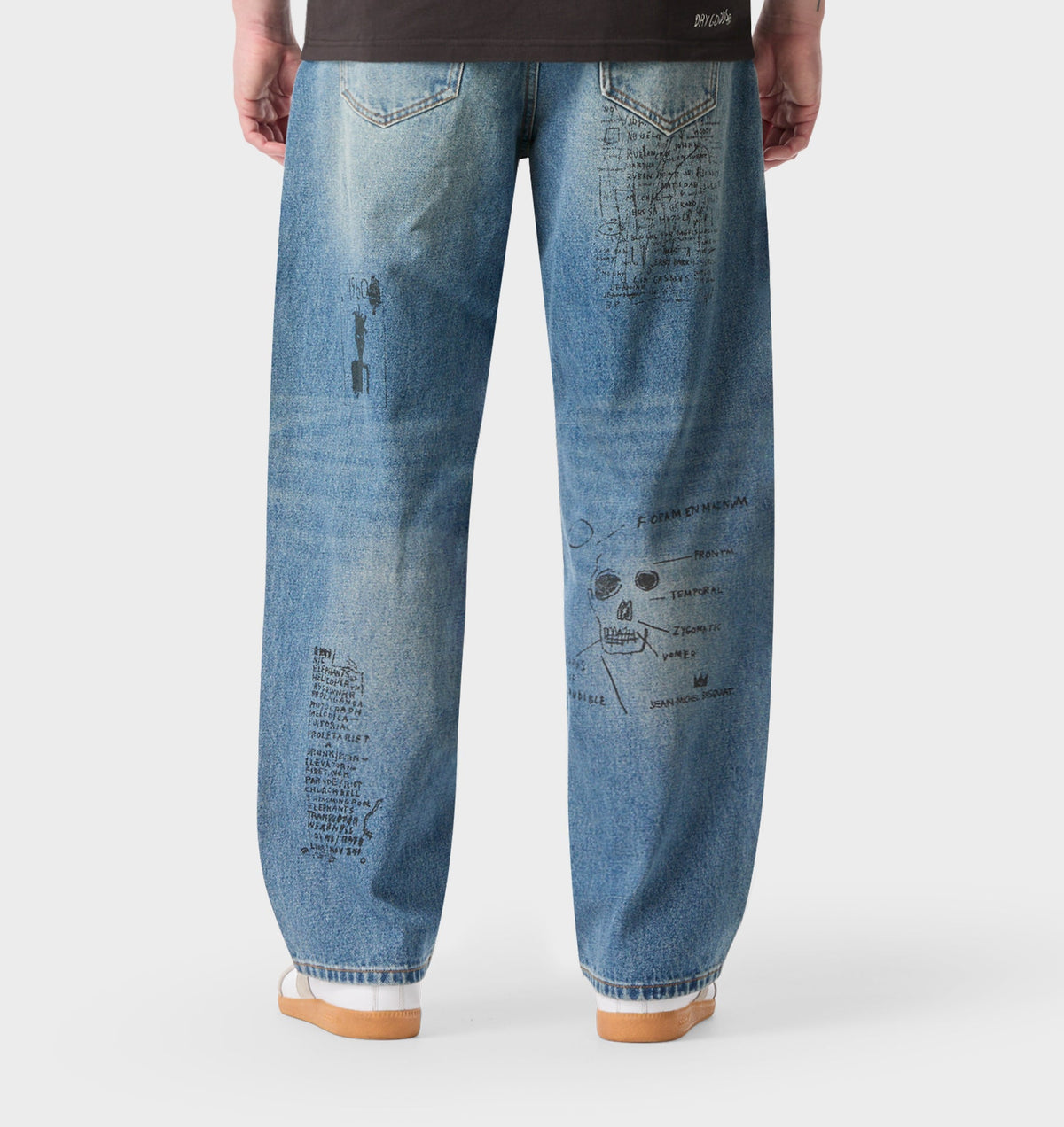 Basquiat Scribble Edgar Wide Denim - Vintage Blue