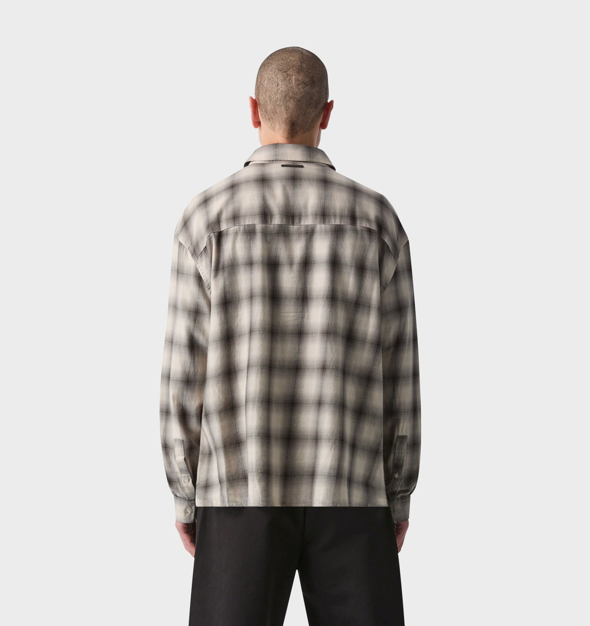 Mercer LS Flannel Shirt - Off White/Black Check