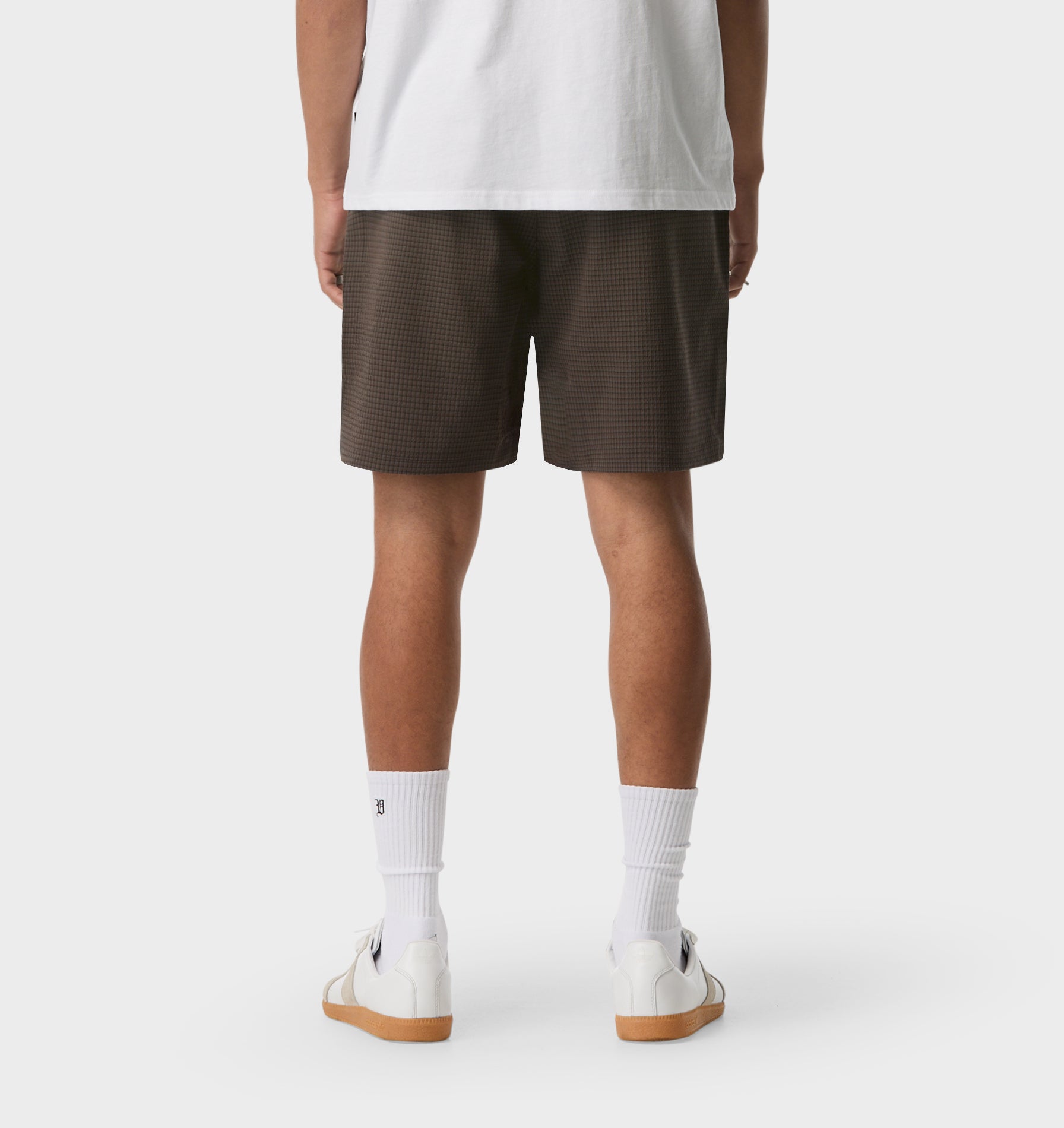 Michael Pleat Short - Brown Check