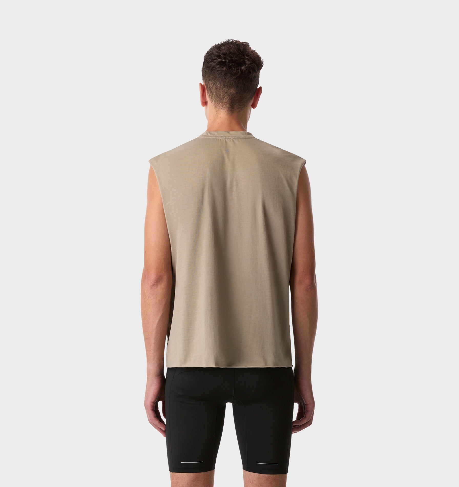 Cotton Active Crop Tank - Washed Taupe