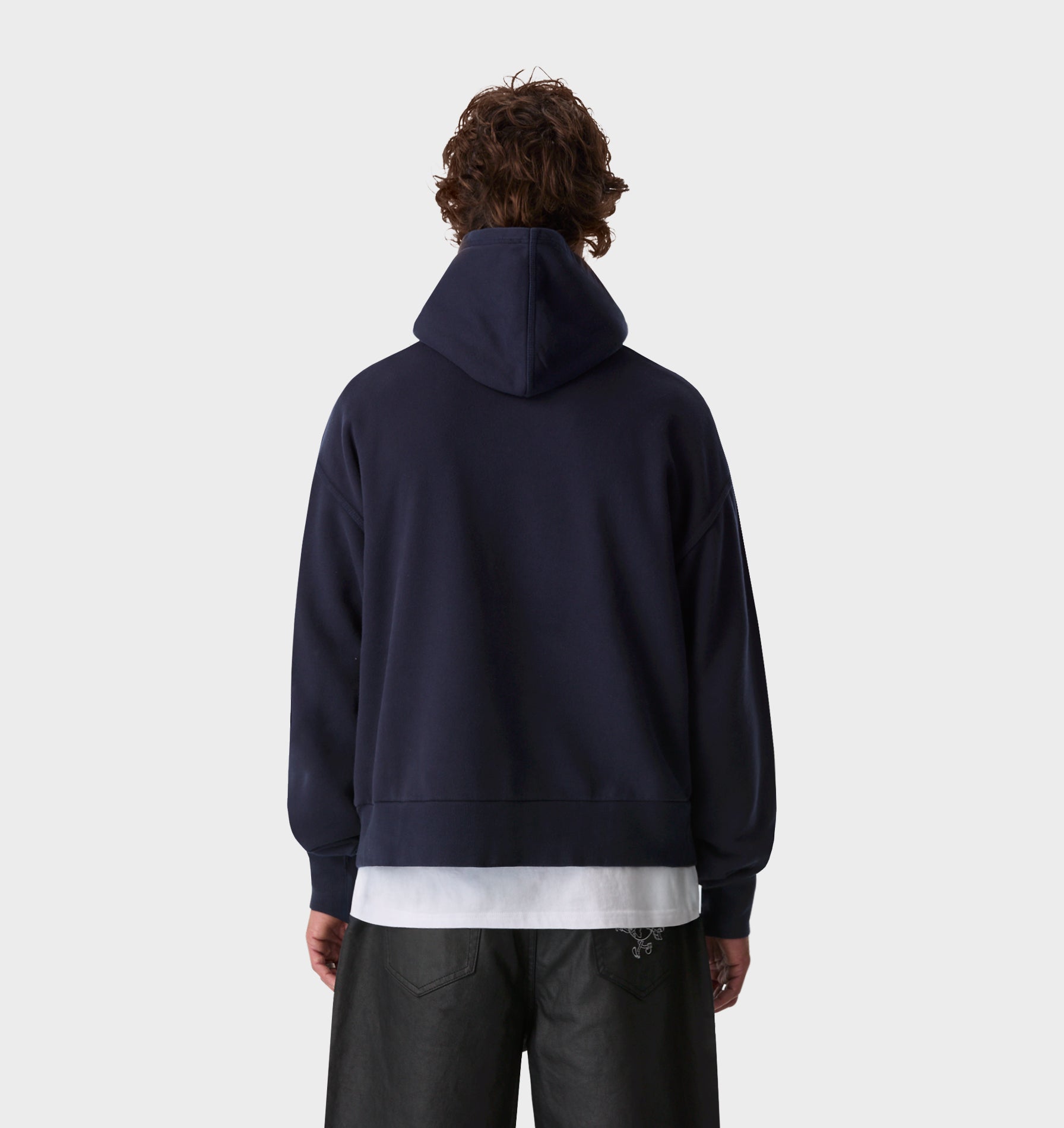 Crop Box Hood - Washed Navy