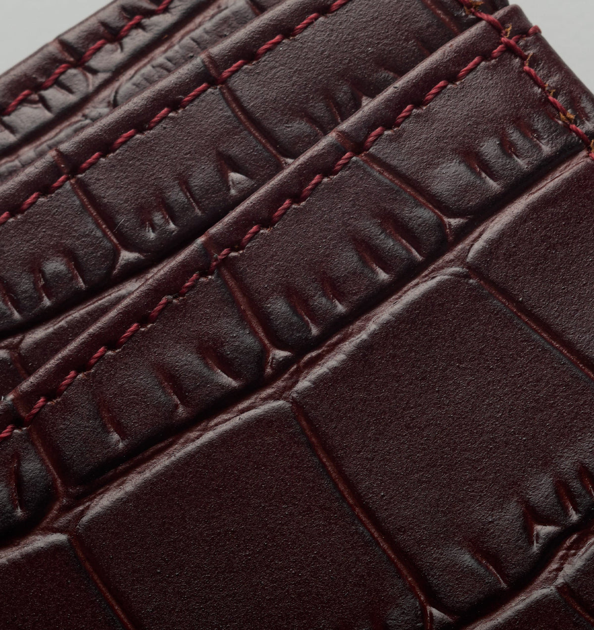 Kingsley Leather Card holder - Burgundy Croc
