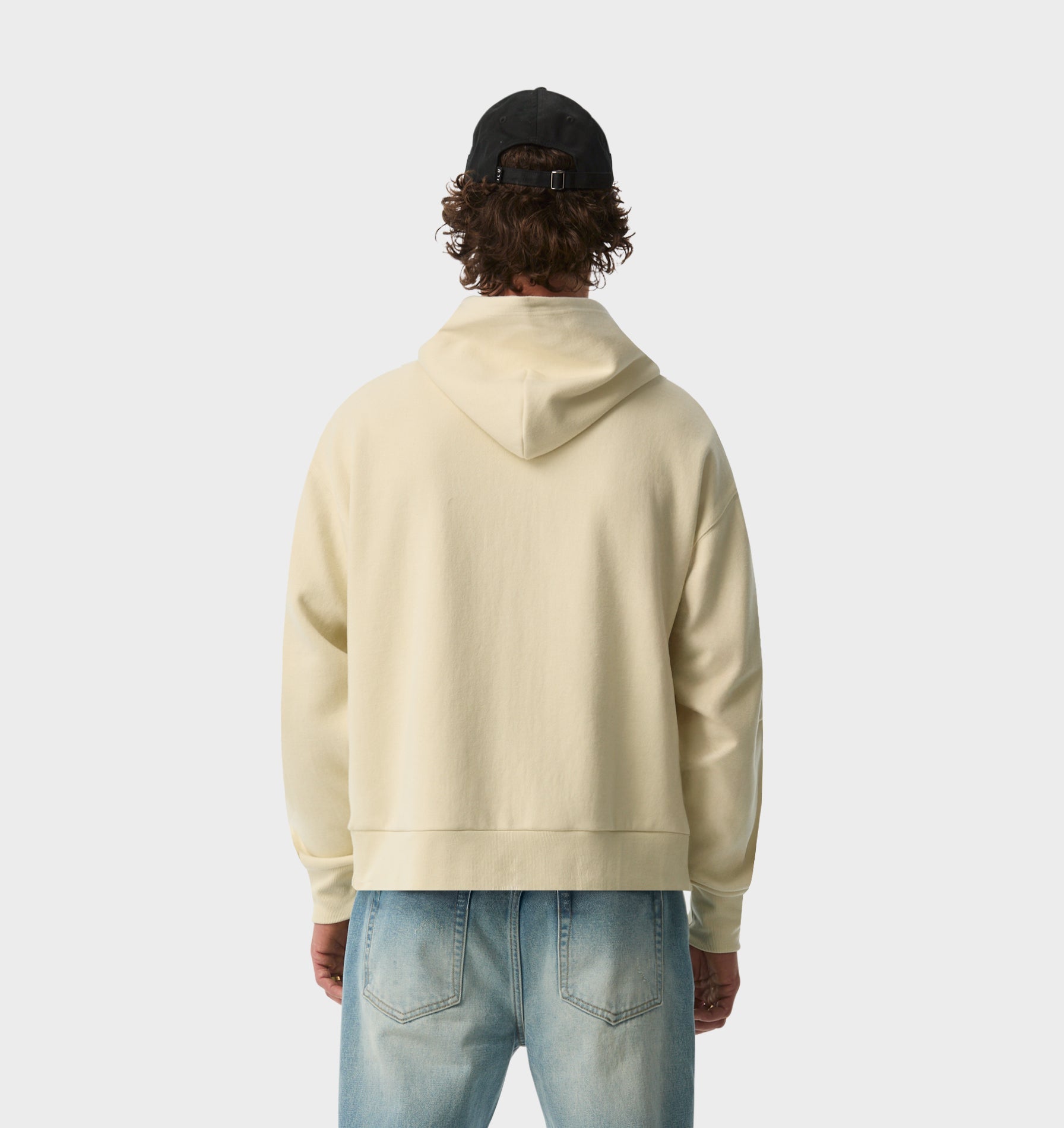 Crop Box Zip Hood - Vintage White