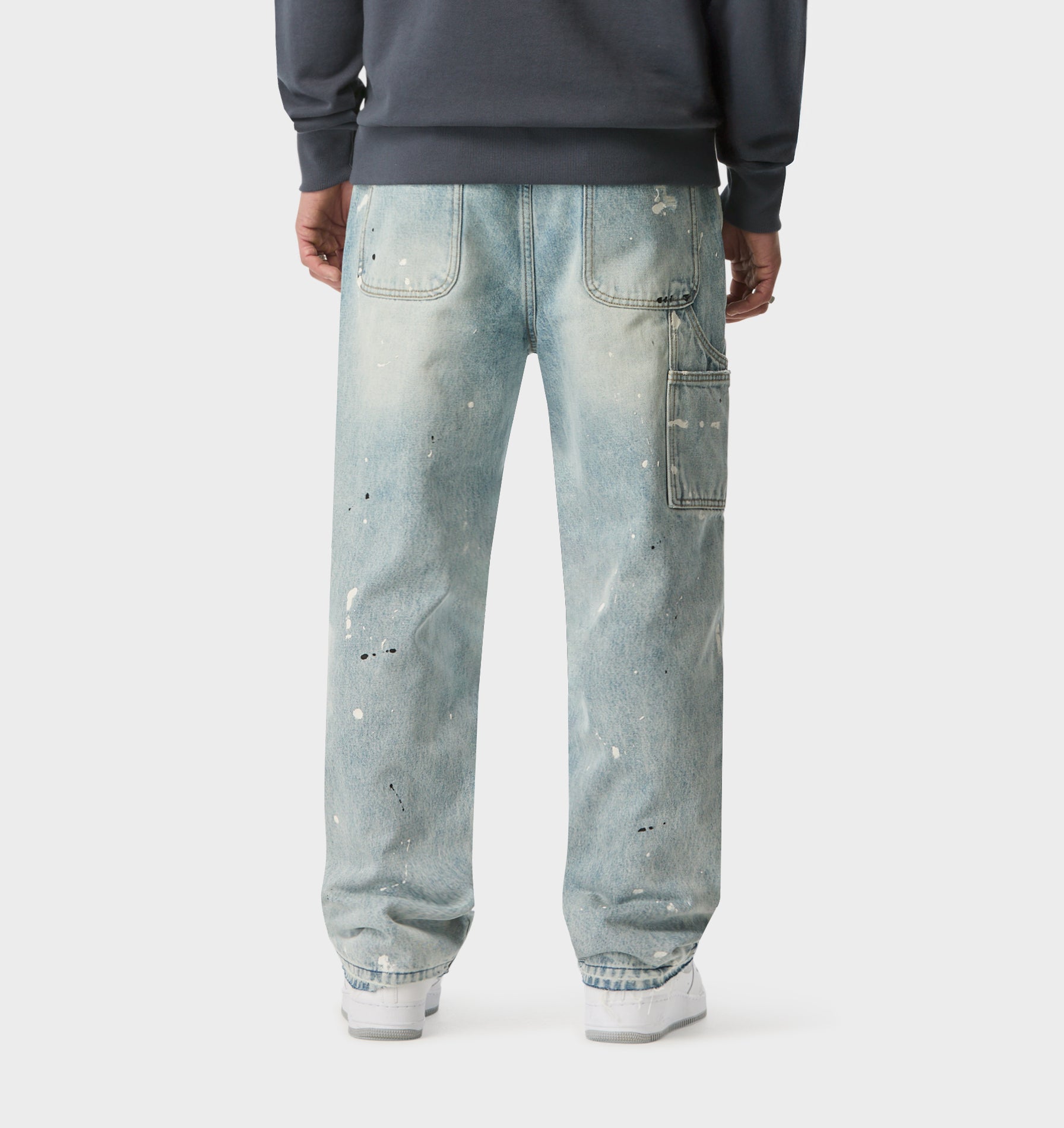 Distressed Clean Carpenter Denim - Paint Splatter