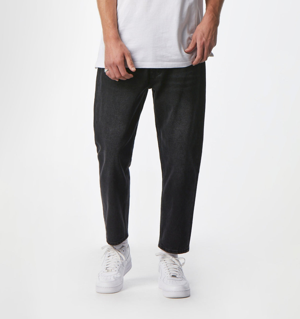 Cropped 90s Denim - Light Vintage Black