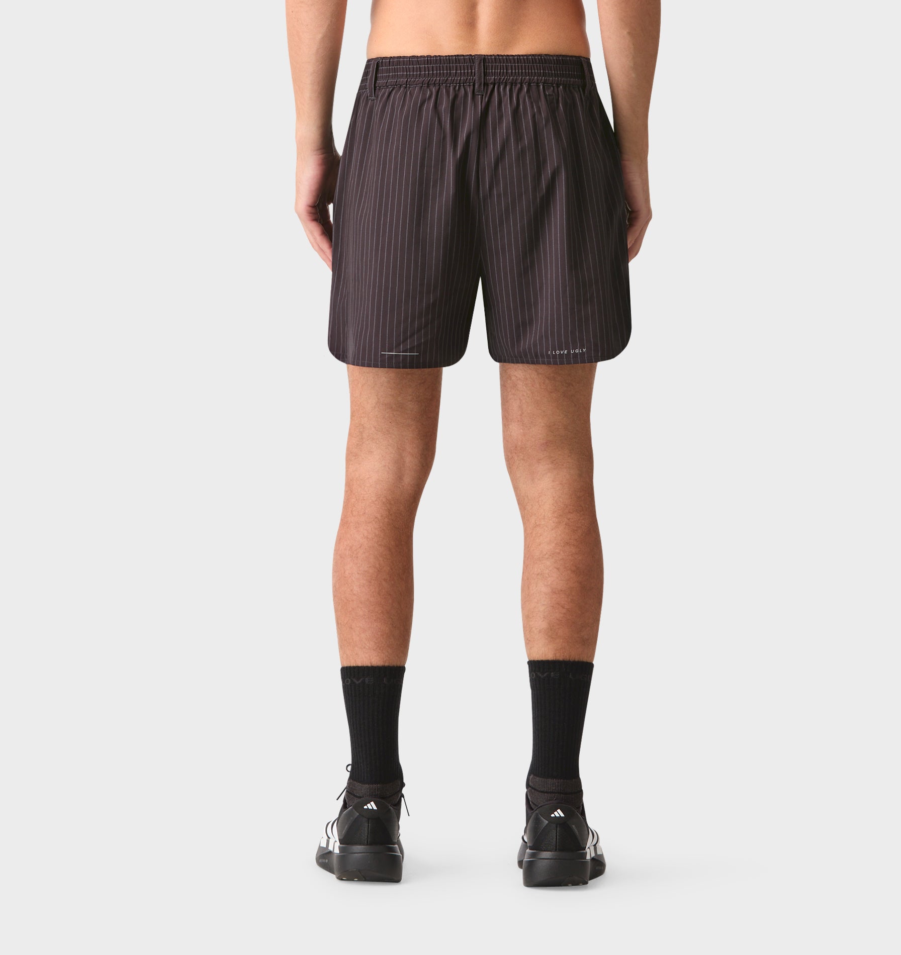 Active Pleat Front Short - Black Pinstripe