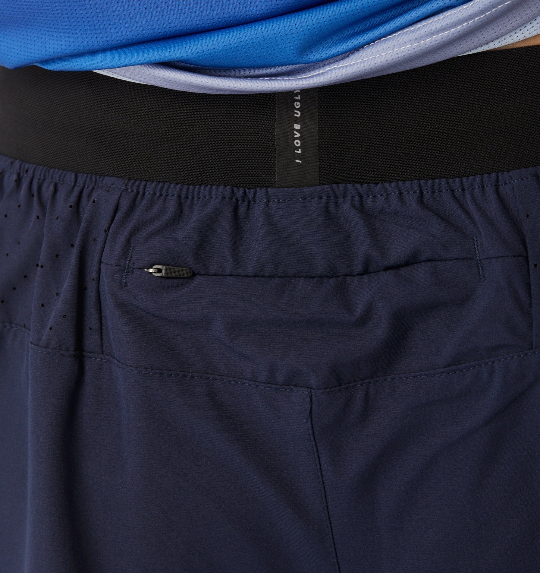 Men's 7" Athletic Running Shorts - Lightweight Quick Dry Gym Shorts With Zipper Pockets, Navy, Medium