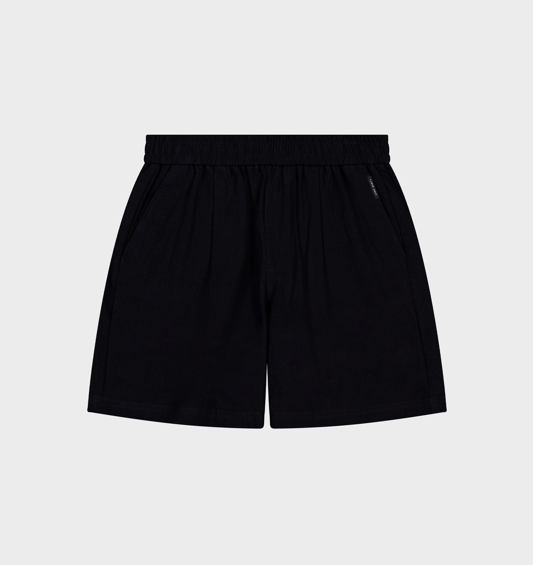 Linen Michael Pleat Short in Black | I Love Ugly US