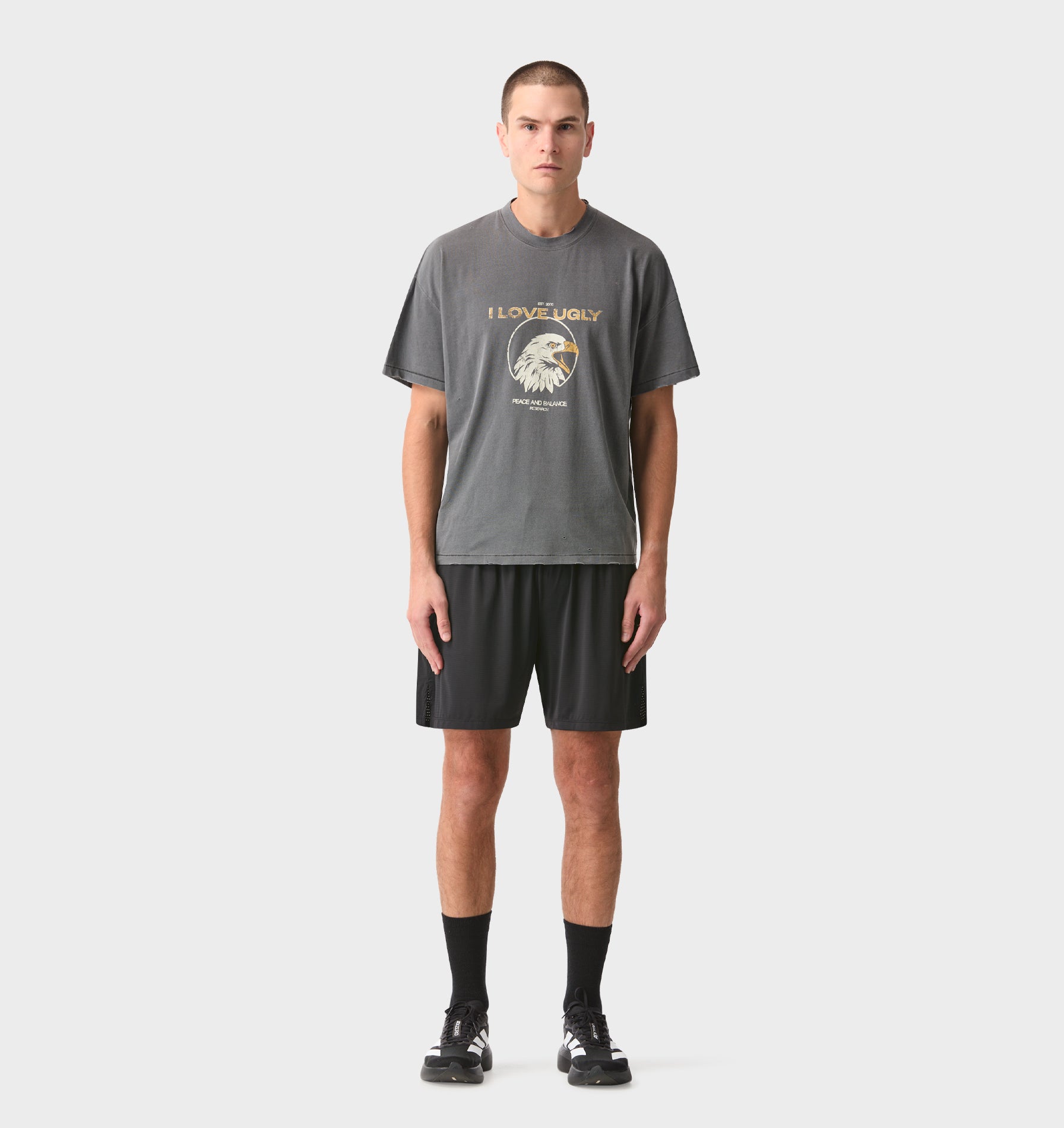 Eagle Active Crop Tee - Washed Black