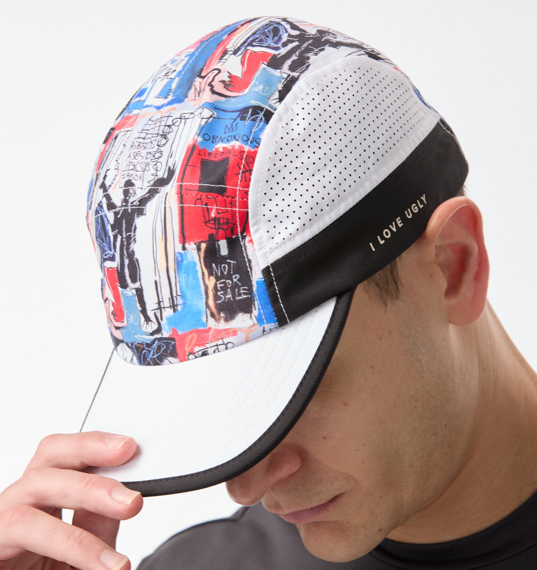 Basquiat Obnoxious Active 5 Panel Cap - Blue / Red