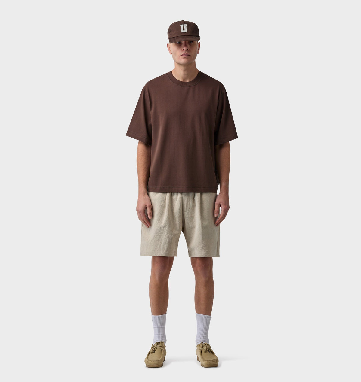 Linen Michael Pleat Short - Bone