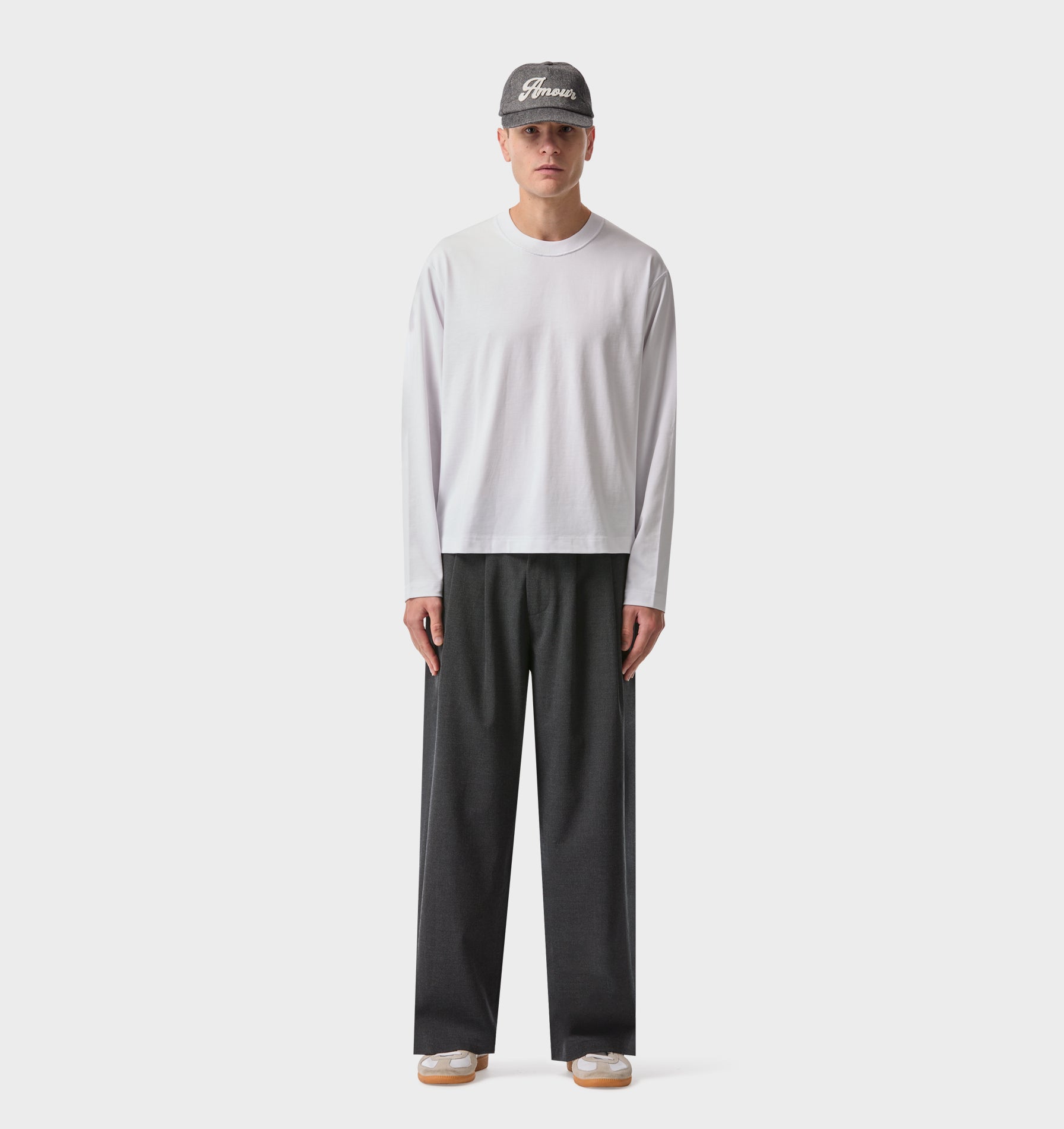 Crop Box LS Tee - White