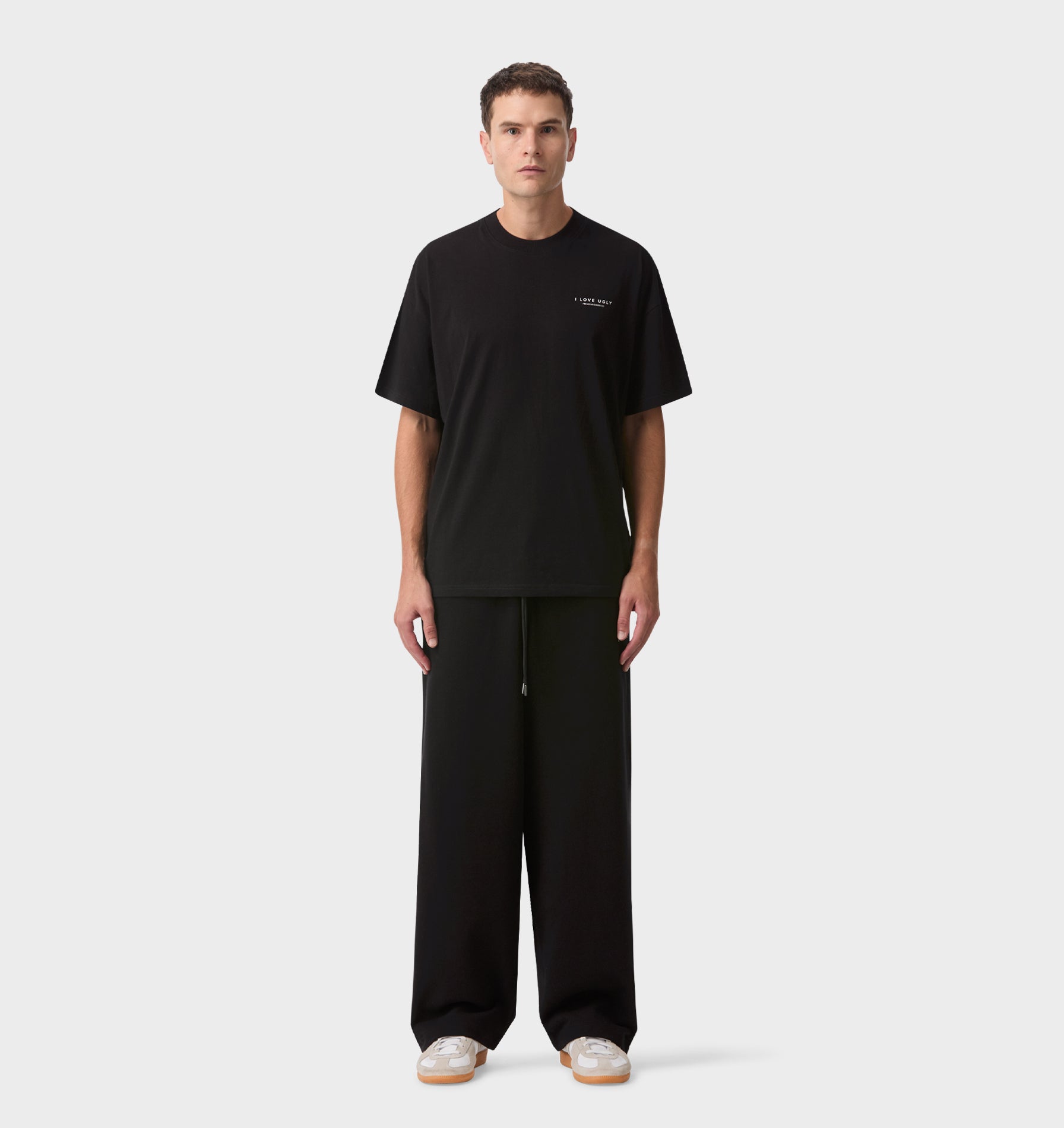 Wide Leg Track Pant - Black | I Love Ugly US