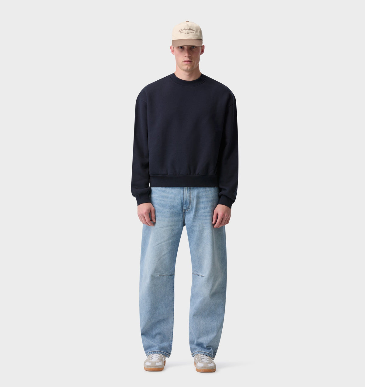 Heavy Box Crop Crew - Midnight Navy