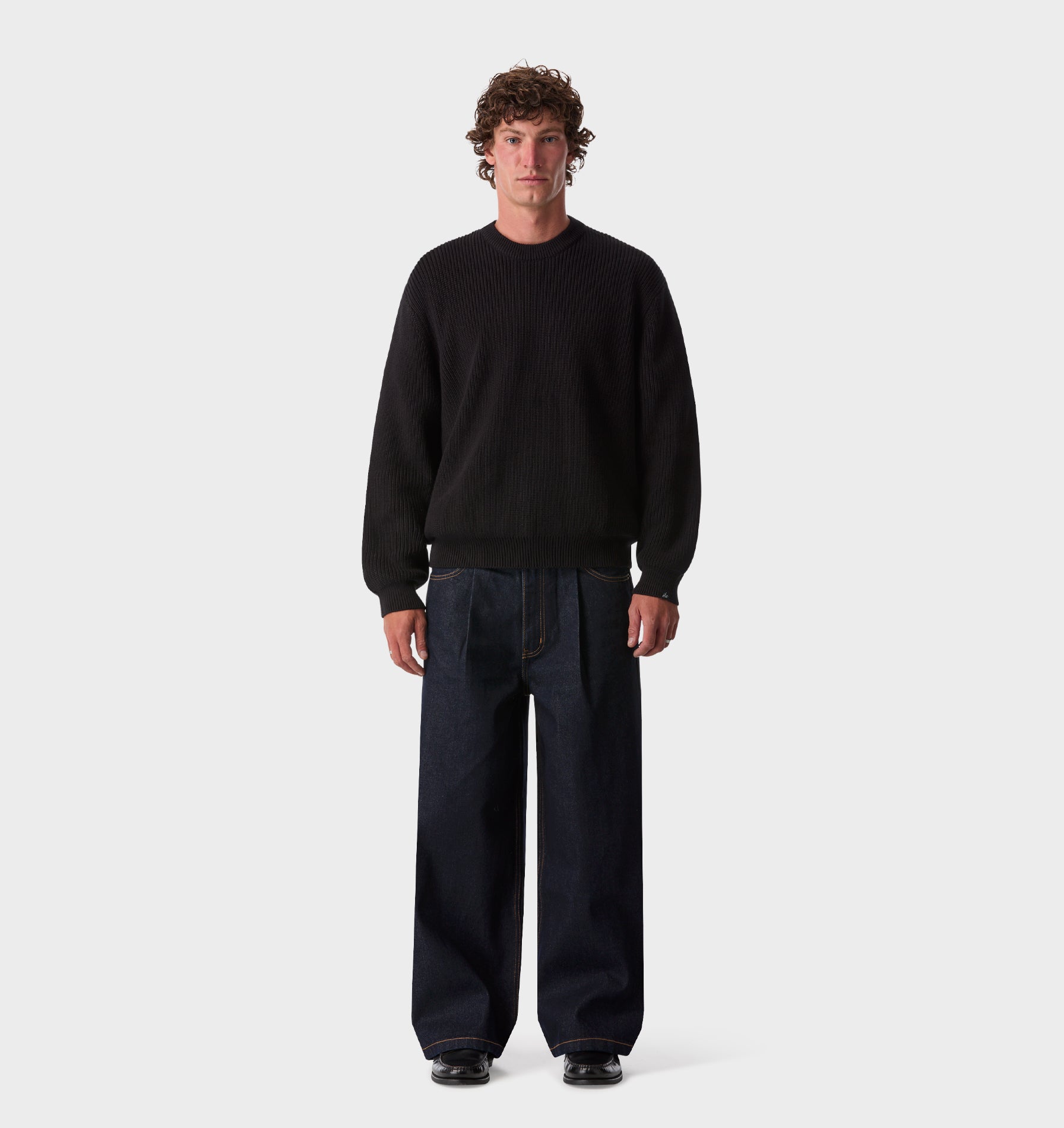 Cropped Knit Sweater - Black | I Love Ugly US