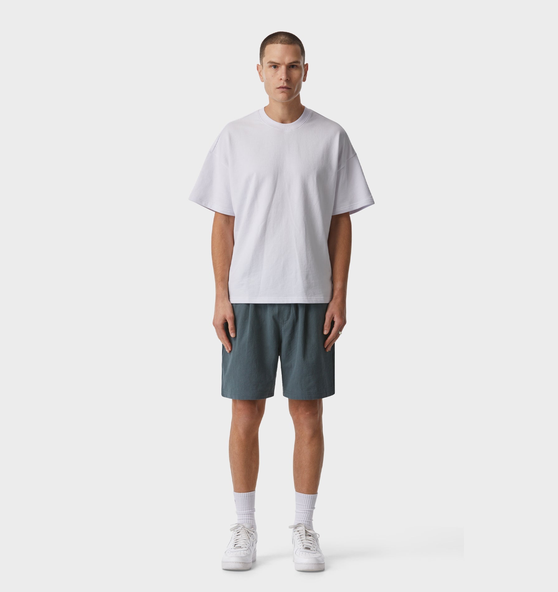 Linen Michael Pleat Short - Bottle Green
