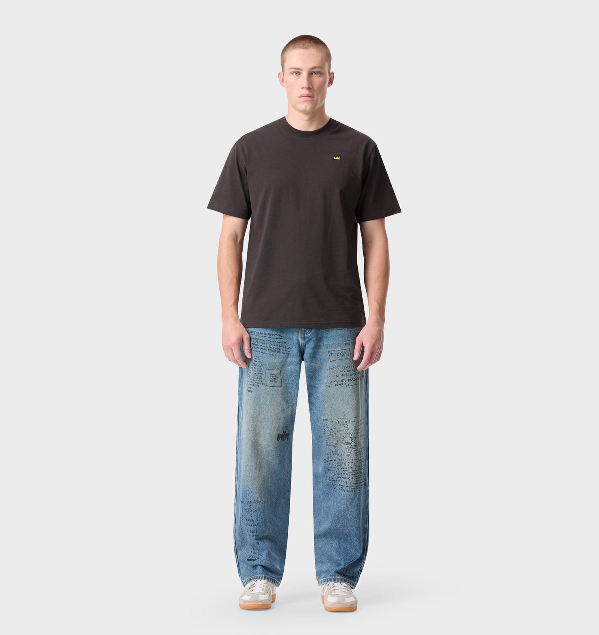 Basquiat Scribble Edgar Wide Denim - Vintage Blue