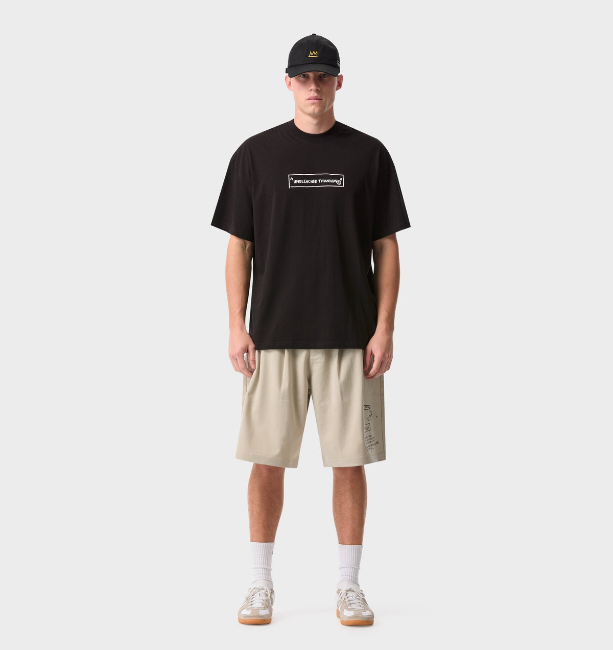 Basquiat Scribble Alby Pleat Short - Stone