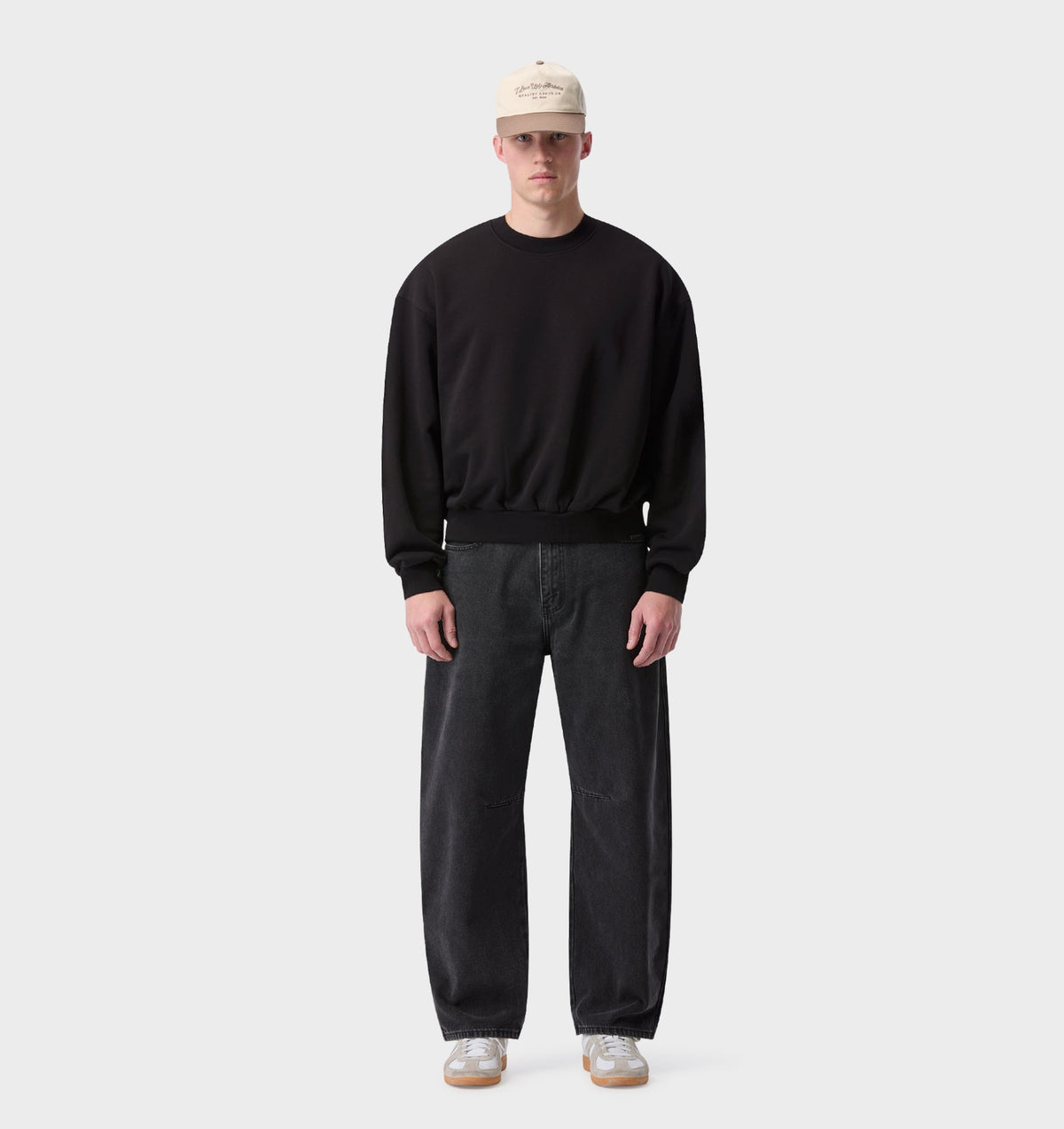 Barrel Leg Denim - Washed Black