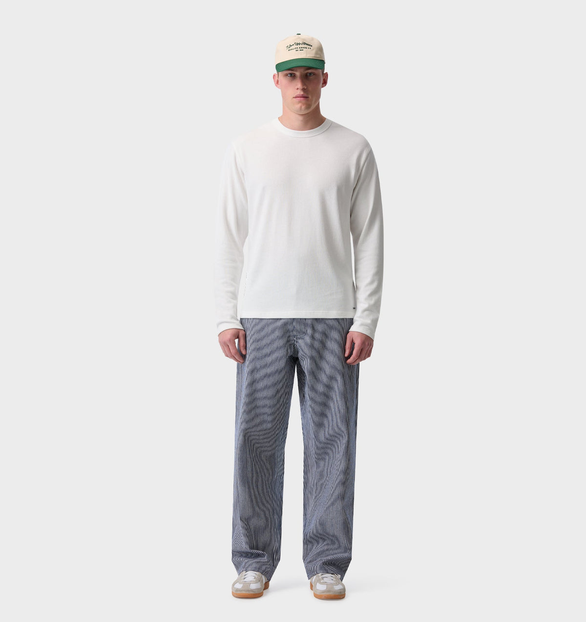 Edgar Wide Pant - Navy/ White Stripe