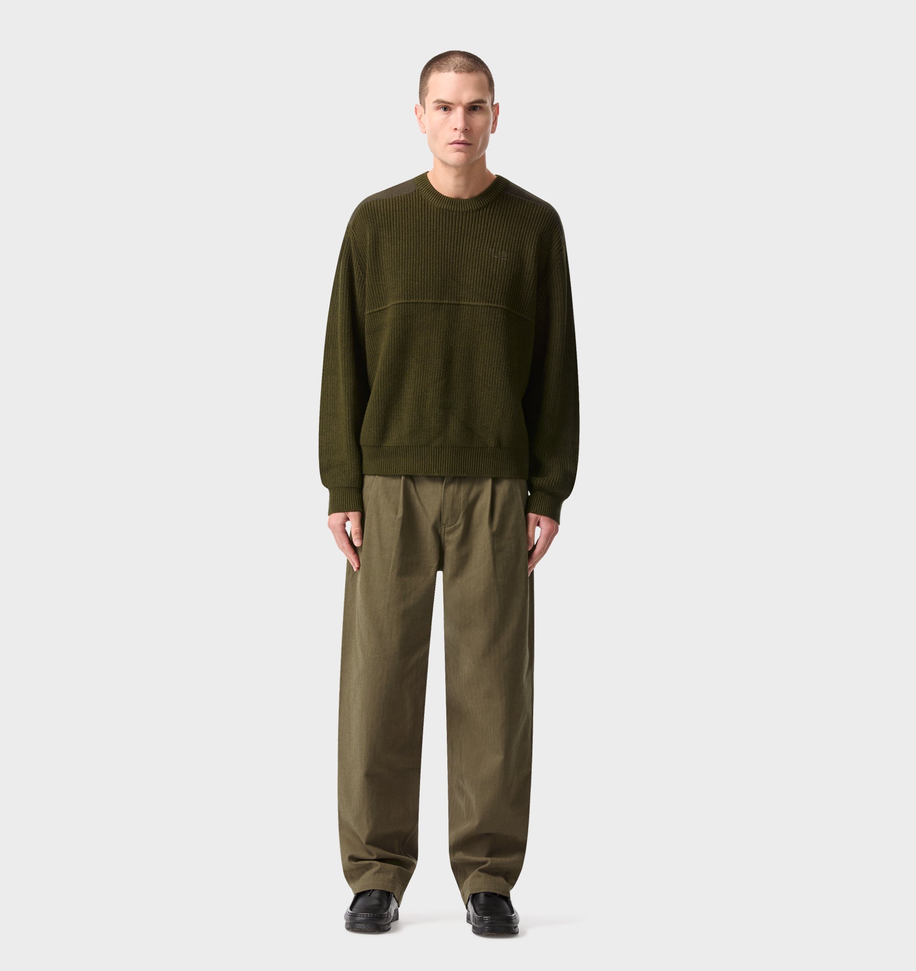 Twin Pleat Pant - Mushroom
