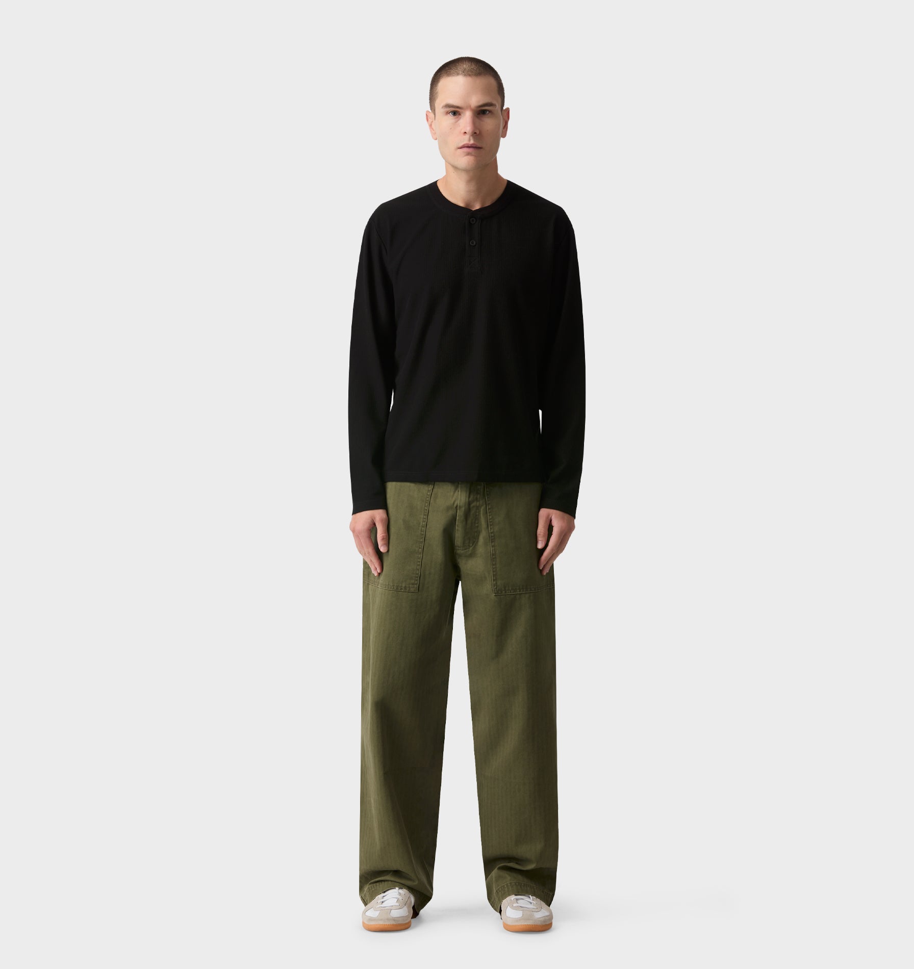 Henley L/S Tee - Black