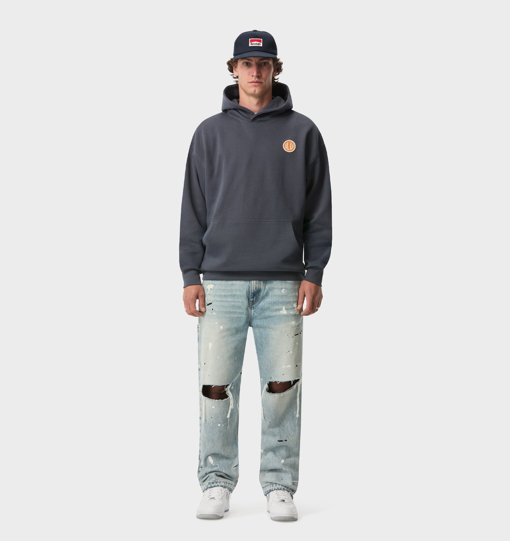 Distressed Clean Carpenter Denim in Paint Splatter | I Love Ugly US